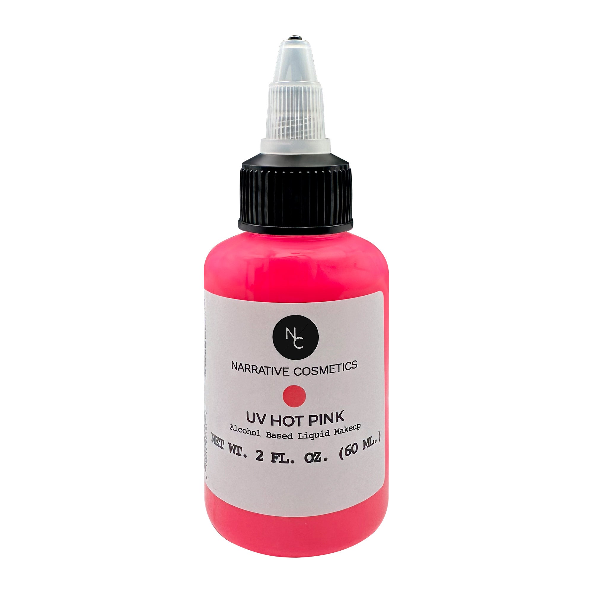 UV Fluorescent Alcohol Airbrush Paints - 2 fl oz (60ml) for Airbrush Art, Tattoo Practice & Body Painting - Glow Under Black Light for Night Events & Halloween Makeup