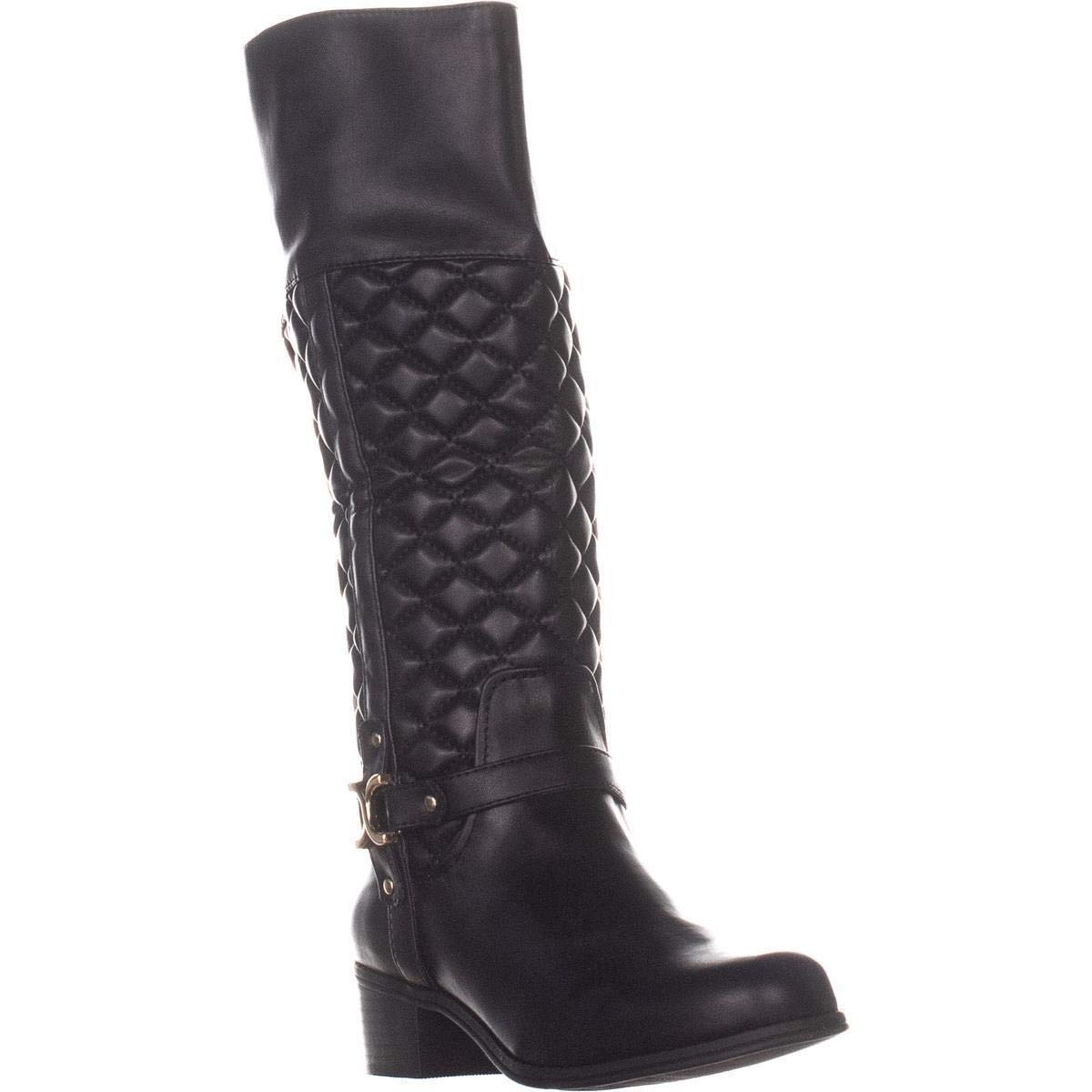 Charter Club Women's Helen Knee-High Faux Leather Riding Boots - Stylish & Comfortable Winter Fashion for Casual Outfits & Office Wear