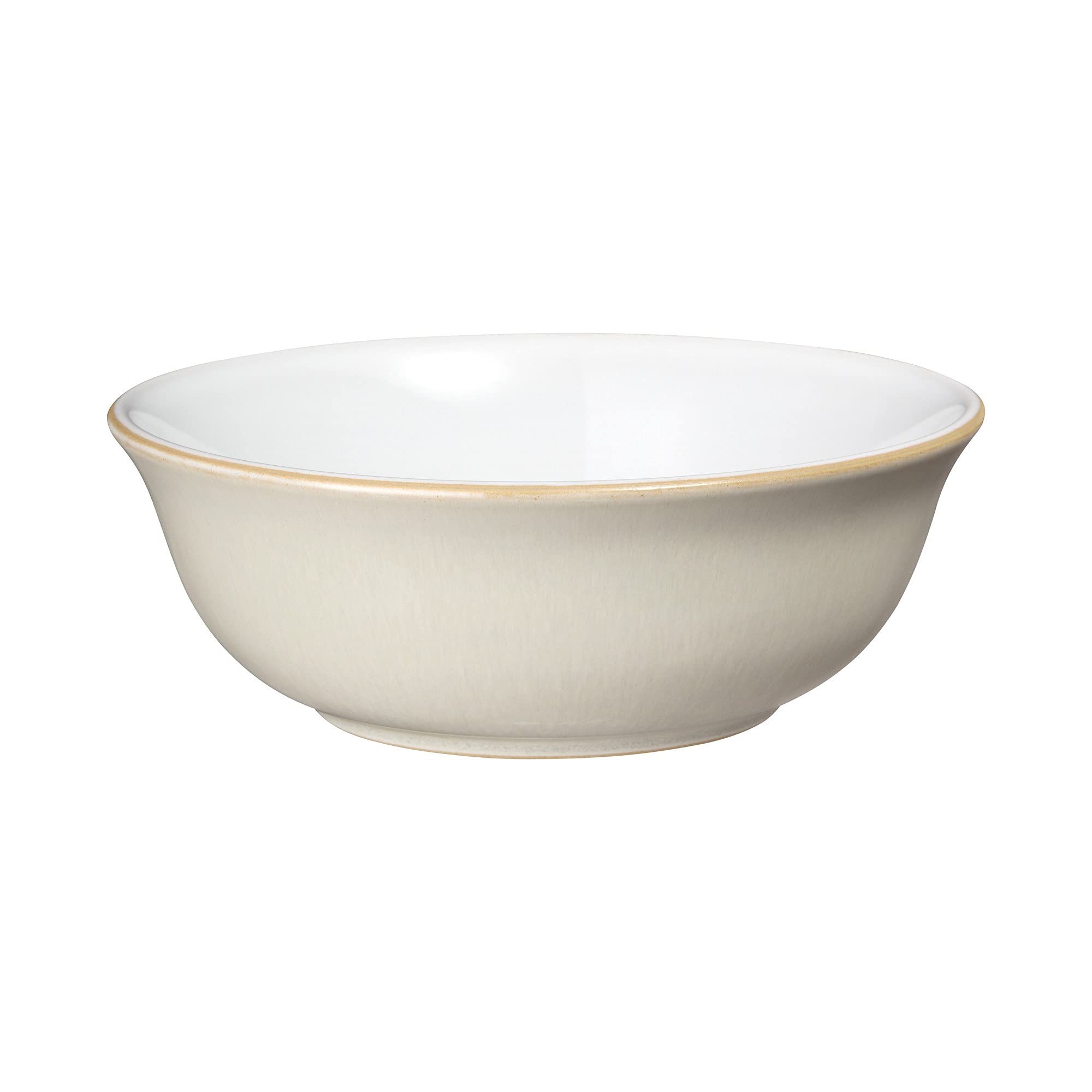 Denby Linen Cream White 4-Piece Ceramic Dinnerware Set - Includes Dinner Plate, Small Plate, Cereal Bowl & Coffee Mug - Dishwasher Safe Stoneware for Everyday Use - Perfect for Home Dining, Entertaining & Gifts