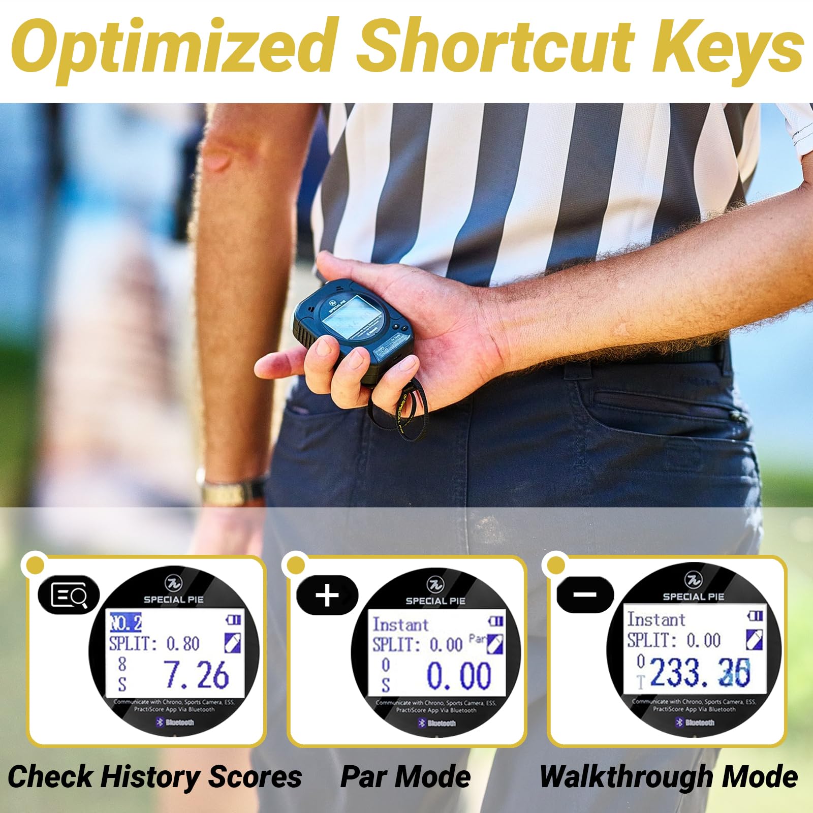 2025 Upgraded Shot Timer with Belt Clip - Professional Multifunction Dry Fire Timer for Pistol & Rifle Shooting - Perfect for USPSA, IPSC, APSC, IDPA, 3 Gun & Steel Challenge Competitions - Essential Training Gear for Target Practice & Range Drills