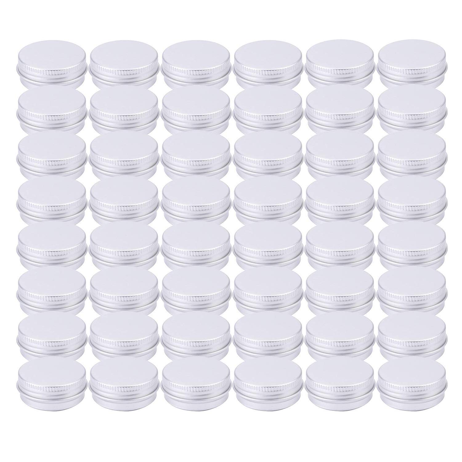 Tosnail 48 Pack 1 oz Round Tins with Screw Thread Lids - Small Cosmetic Containers for Lip Balm, Salve, Cream & DIY Beauty Products | Travel-Friendly, Reusable & Leak-Proof Storage Solution