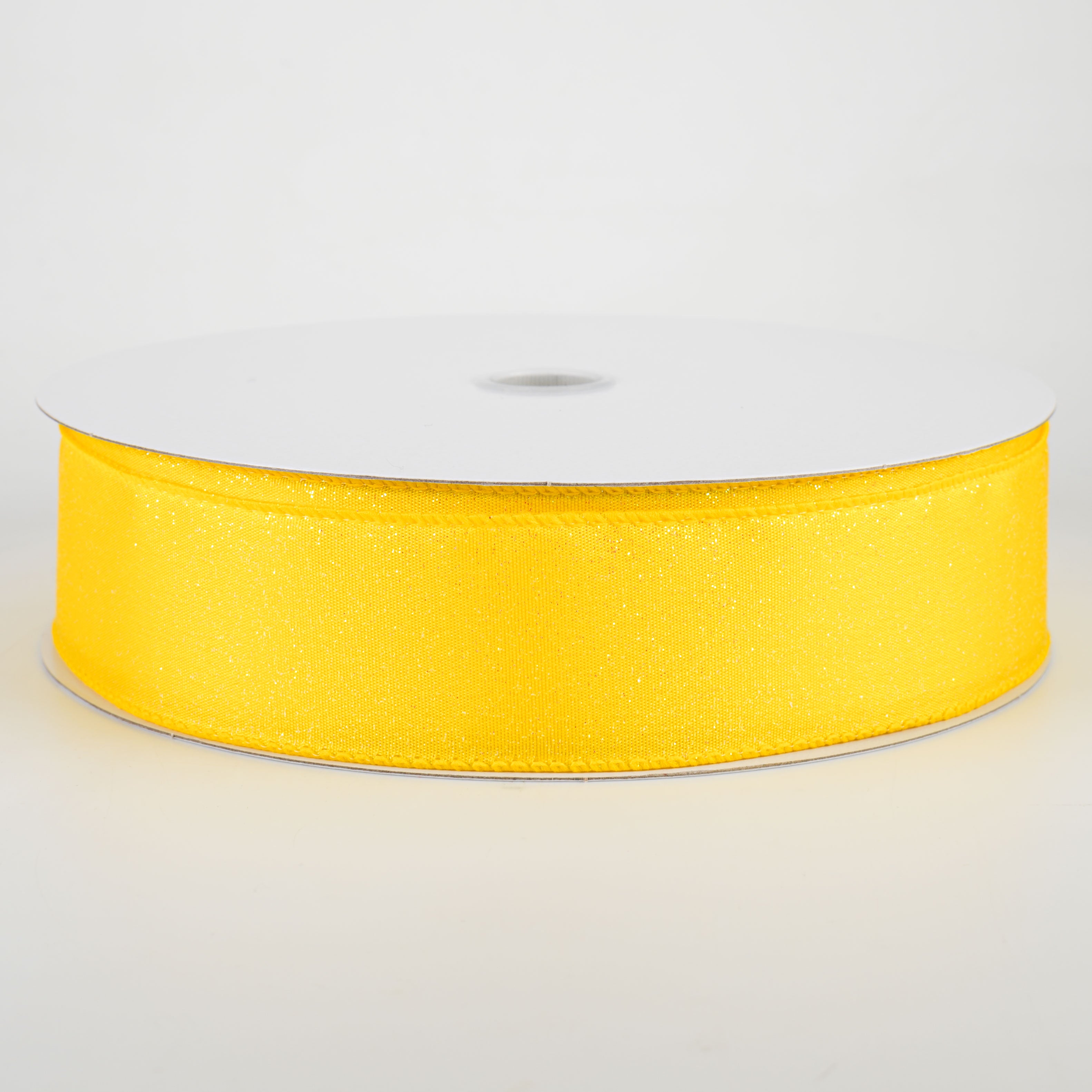 1.5 Inch Iridescent Glitter Misted Satin Ribbon - Yellow (50 Yards) for Gift Wrapping, DIY Crafts, Wedding Decorations & Party Favors