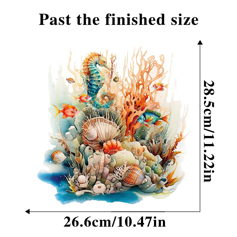 Waterproof Coral Sea Starfish Toilet Cover Sticker Decals - Self-Adhesive Ocean Theme Bathroom Decor for Toilet Lid, Tank & Wall - Perfect for Beach House, Coastal Style or Kids Bathroom Design