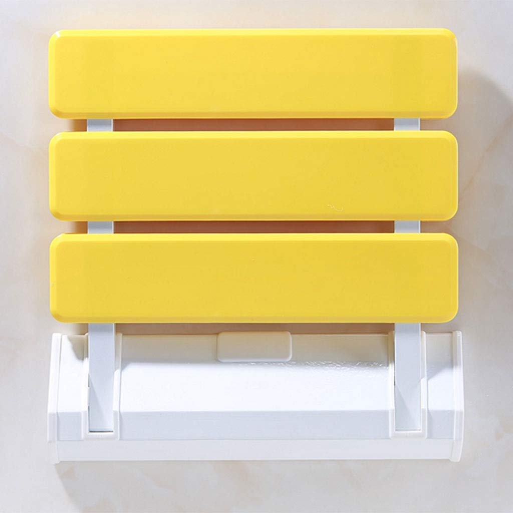 YOODODO Wall-Mounted Bath Chair - Foldable Shoe Changing Stool for Elderly & Pregnant Women - 300lbs Weight Capacity Safety Stool (Orange) - Perfect for Bathroom, Shower & Entryway Use