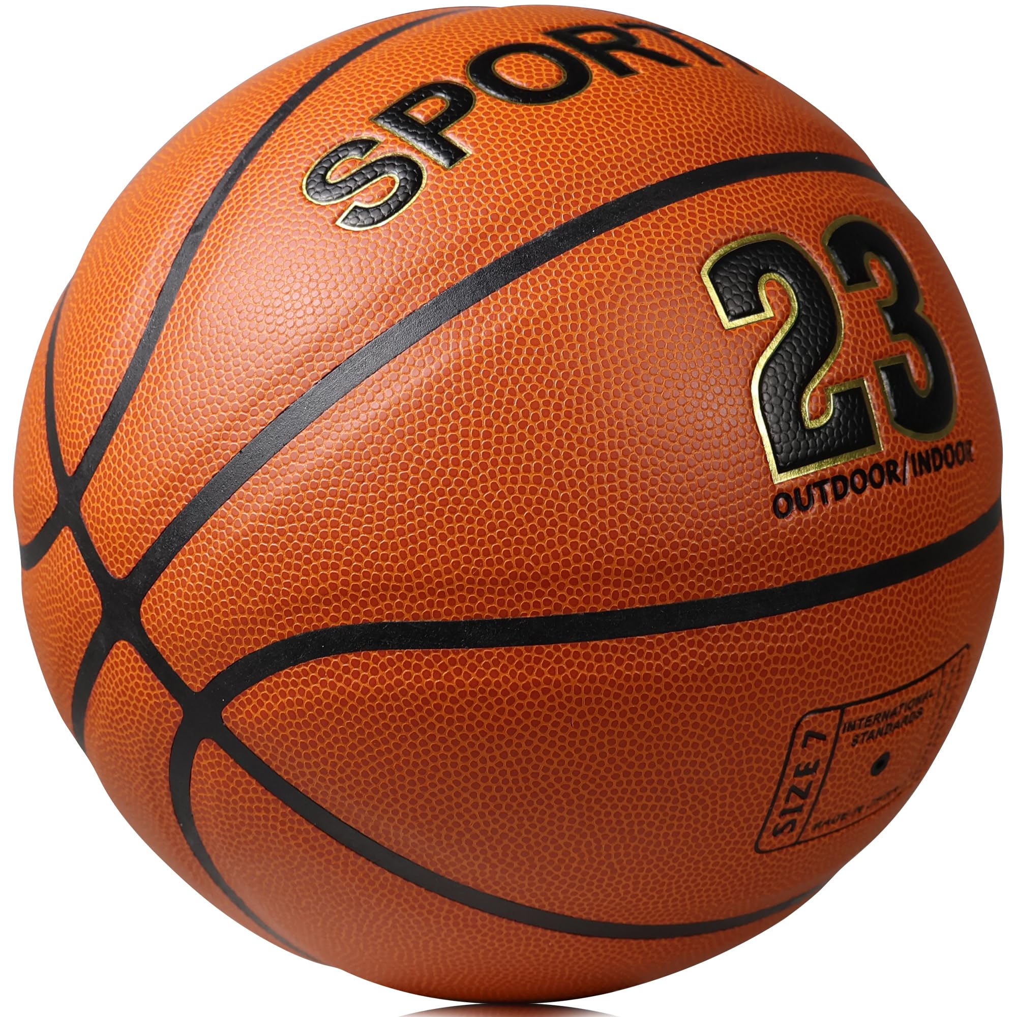 Sportfly Ultra Touch Classic PU Leather Basketball - Size 7 for Indoor & Outdoor Play - High Grip Training Ball for Basketball Skills Improvement - Perfect for Practice, Games & Skill Development