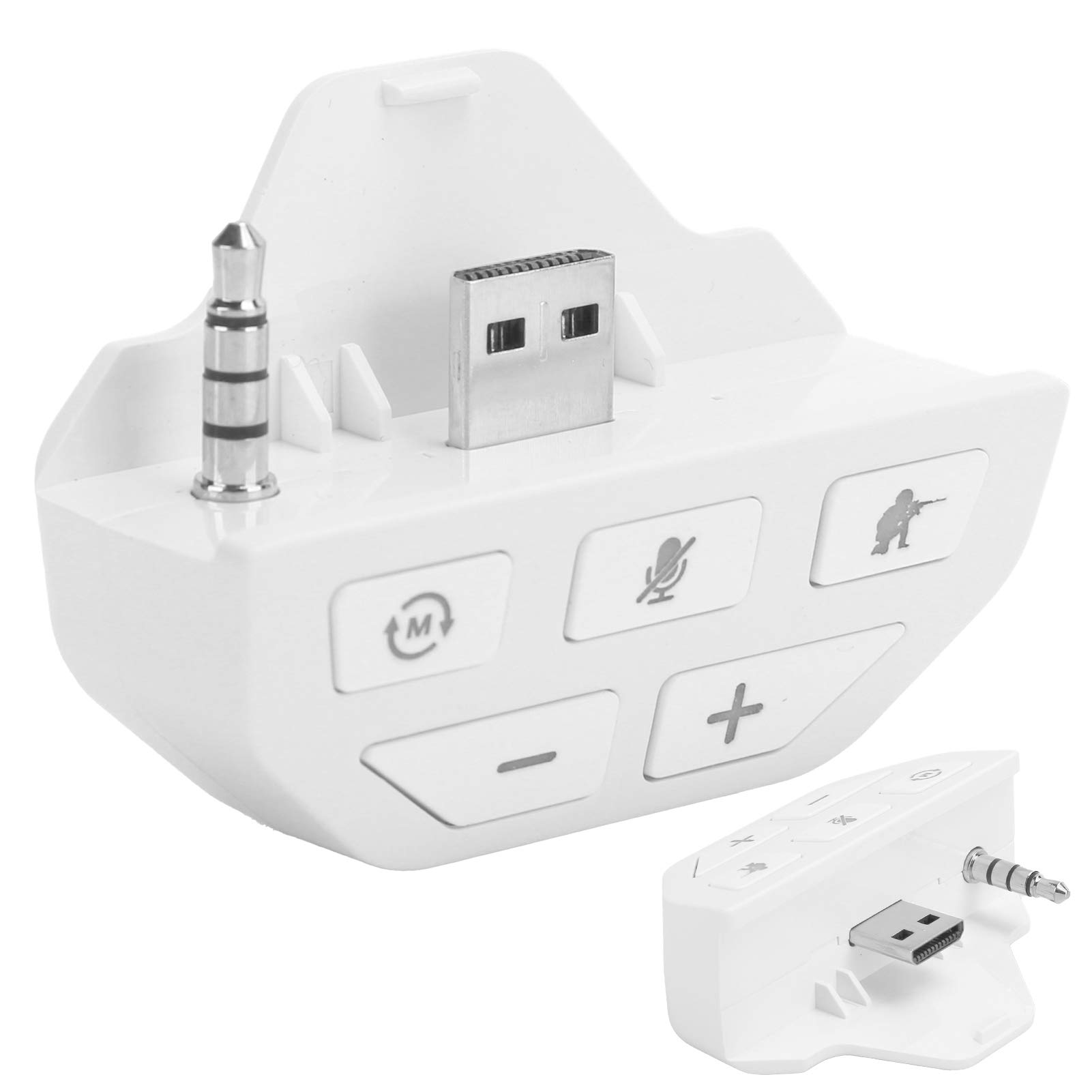 Dioche Stereo Headset Adapter for Xbox One Controller - 3.5mm Audio Jack Converter for Wireless Gamepad (White) | Perfect for Gaming, Streaming & Online Chatting