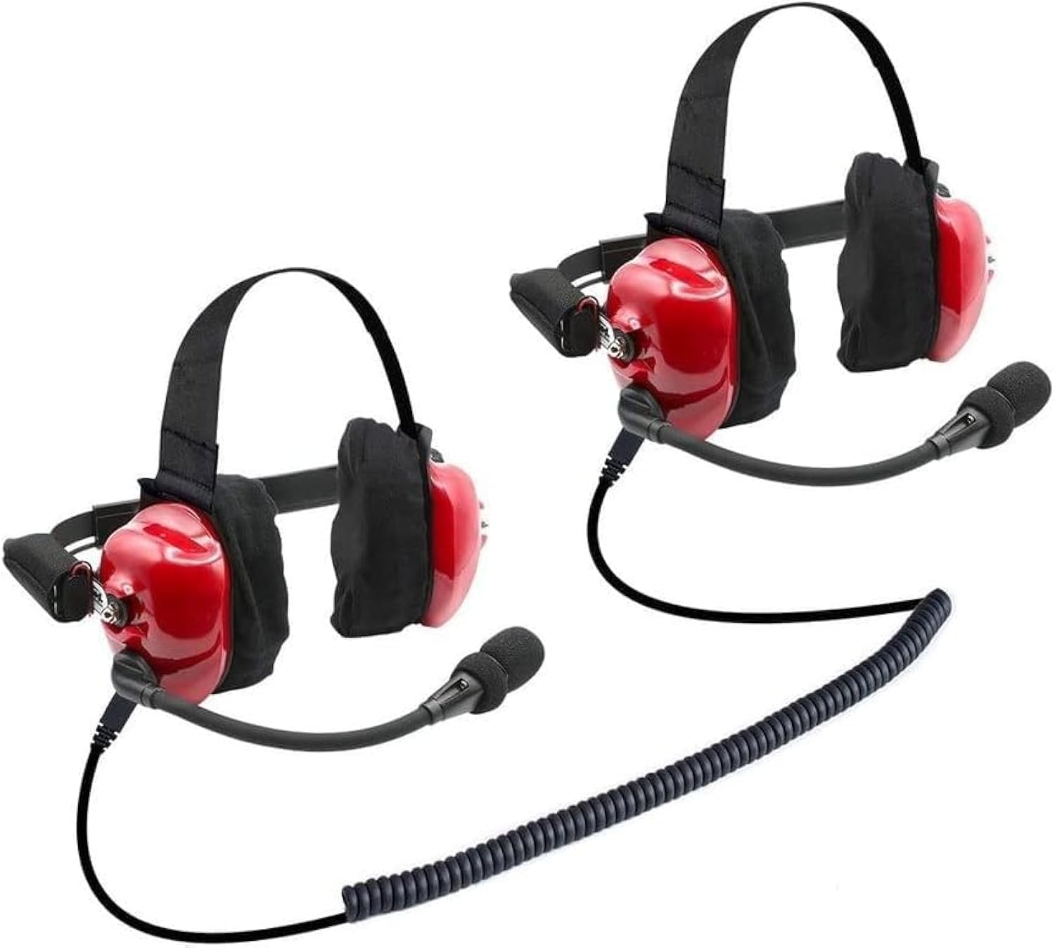 Pair of NASCAR Linkable Behind-The-Head Headsets for Racing Fans | Rugged Radios Electronics | Compatible with Scanners & Race Receivers | Perfect for Track Days, Motorsports Events & Pit Crew Communications