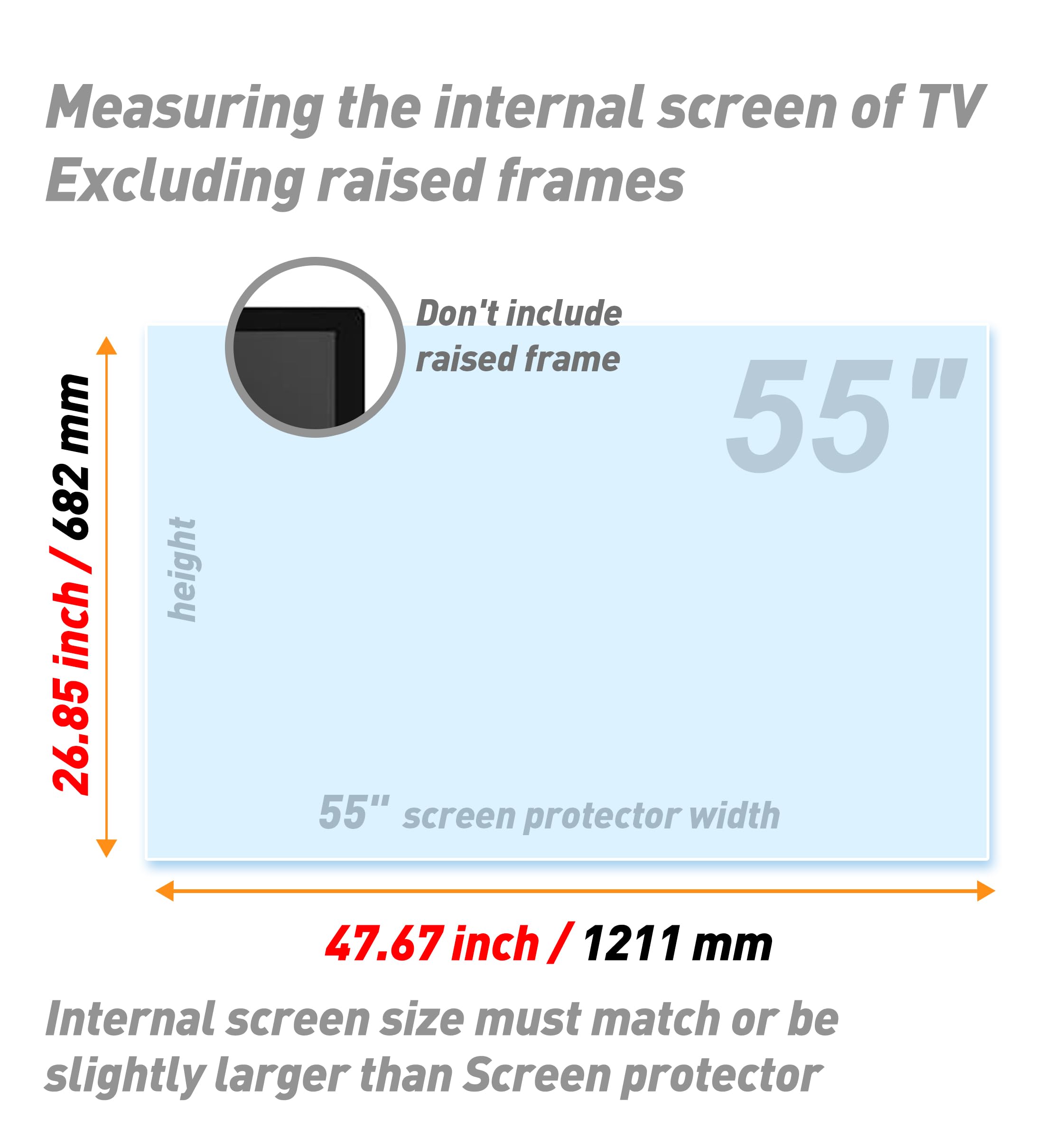Anti Glare Screen Protector for TV - Blue Light Blocking & Anti Scratch Matte Film for Eye Protection - Perfect for Home Theater, Gaming & Office Use