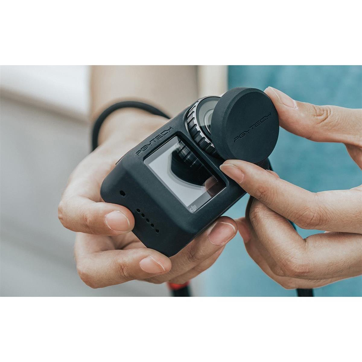 PGYTECH OSMO Action Silicone Rubber Protective Case (Black) - Durable Cover for DJI OSMO Action Camera - Perfect for Outdoor Adventures, Vlogging & Water Sports