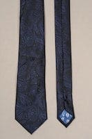 Cavani Navy Paisley Silk Tie Set for Men - Premium Formal Necktie for Business, Weddings & Special Occasions