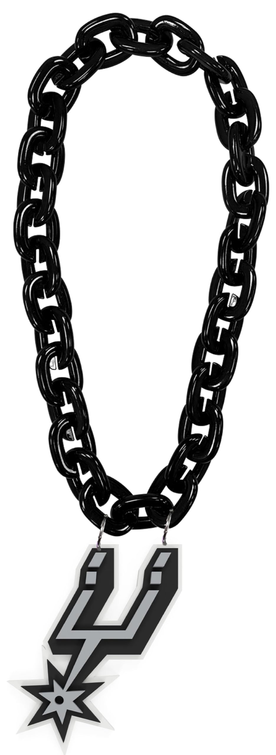San Antonio Spurs NBA Basketball Fan Chain Necklace - Black Spurs Team Jewelry for Men & Women - Perfect for Games, Parties & Gifts