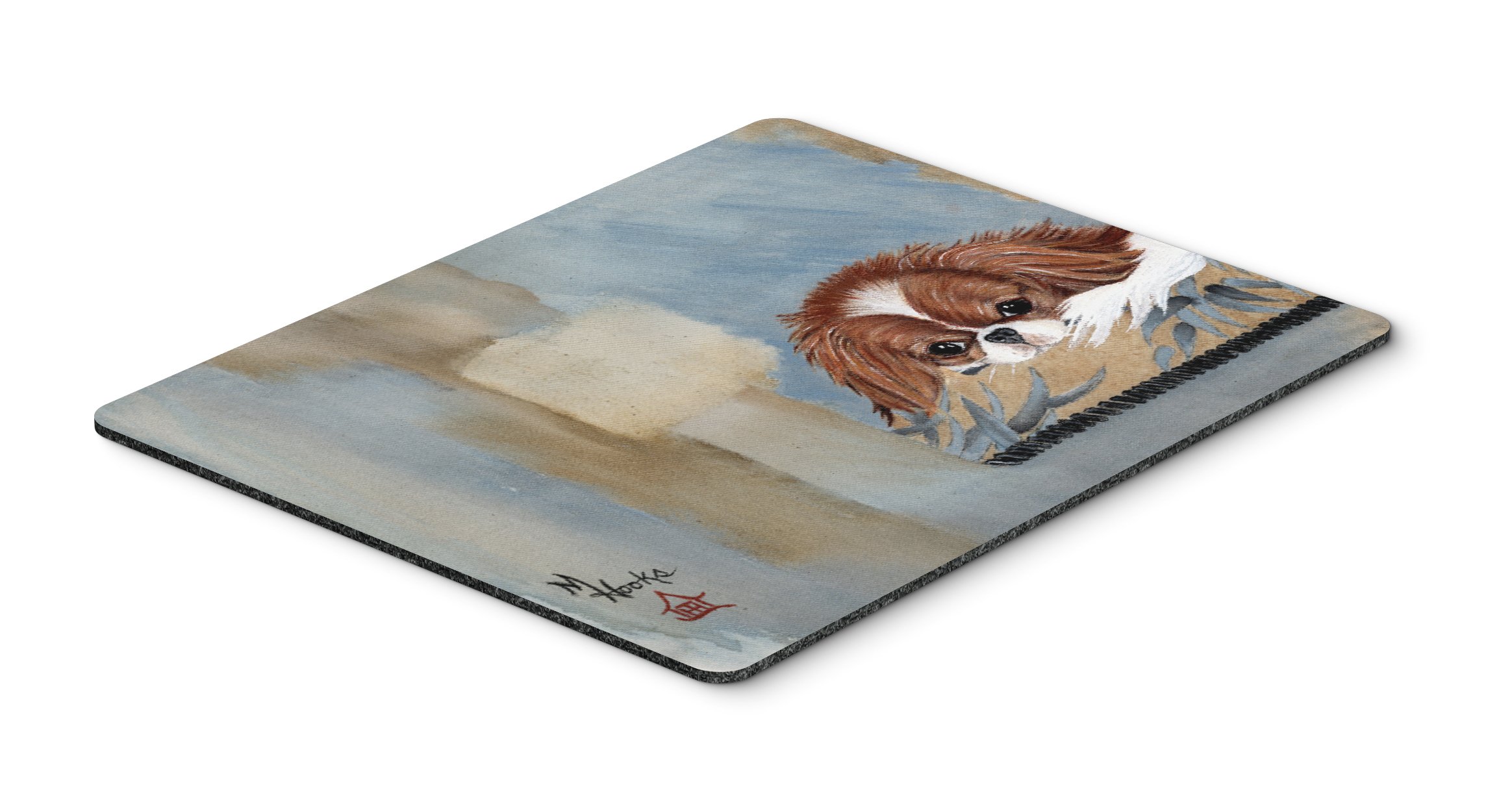 Japanese Chin Resting Mouse Pad - Large Washable Non-Slip Desk Mat for Home Office, Gaming & Computer Work | Heat-Resistant Hot Pad & Trivet for Kitchen Use | Cute Dog Design Workspace Accessory