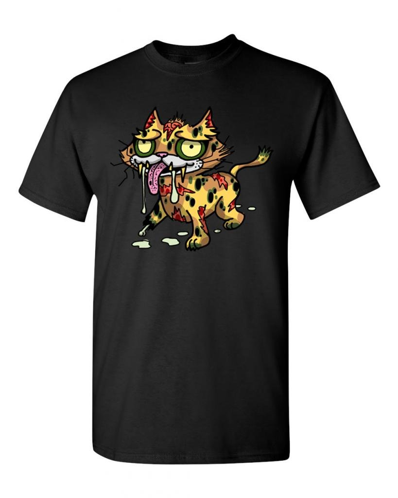 Zombie Cat Undead Animals Funny Graphic T-Shirt for Adults - Perfect for Halloween, Cosplay & Horror Fans