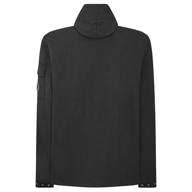 CP Company Black Button Popover Jacket - Men's Lightweight Windbreaker for Urban Style & Outdoor Activities | Perfect for Commuting, Travel & Casual Wear