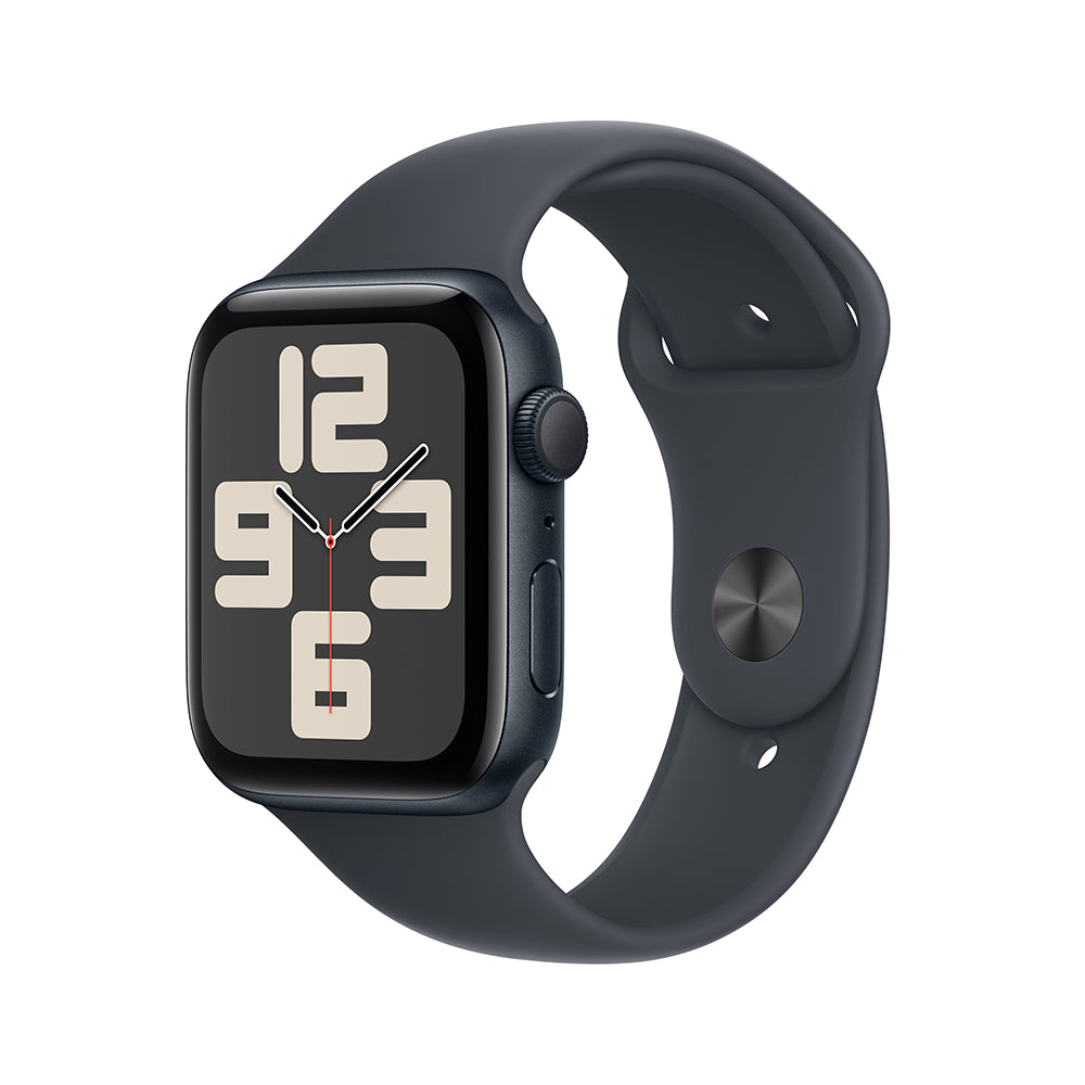 Apple Watch SE GPS 44mm Midnight Aluminum Case with Midnight Sport Band S/M - Perfect for Fitness Tracking, Workouts & Everyday Wear