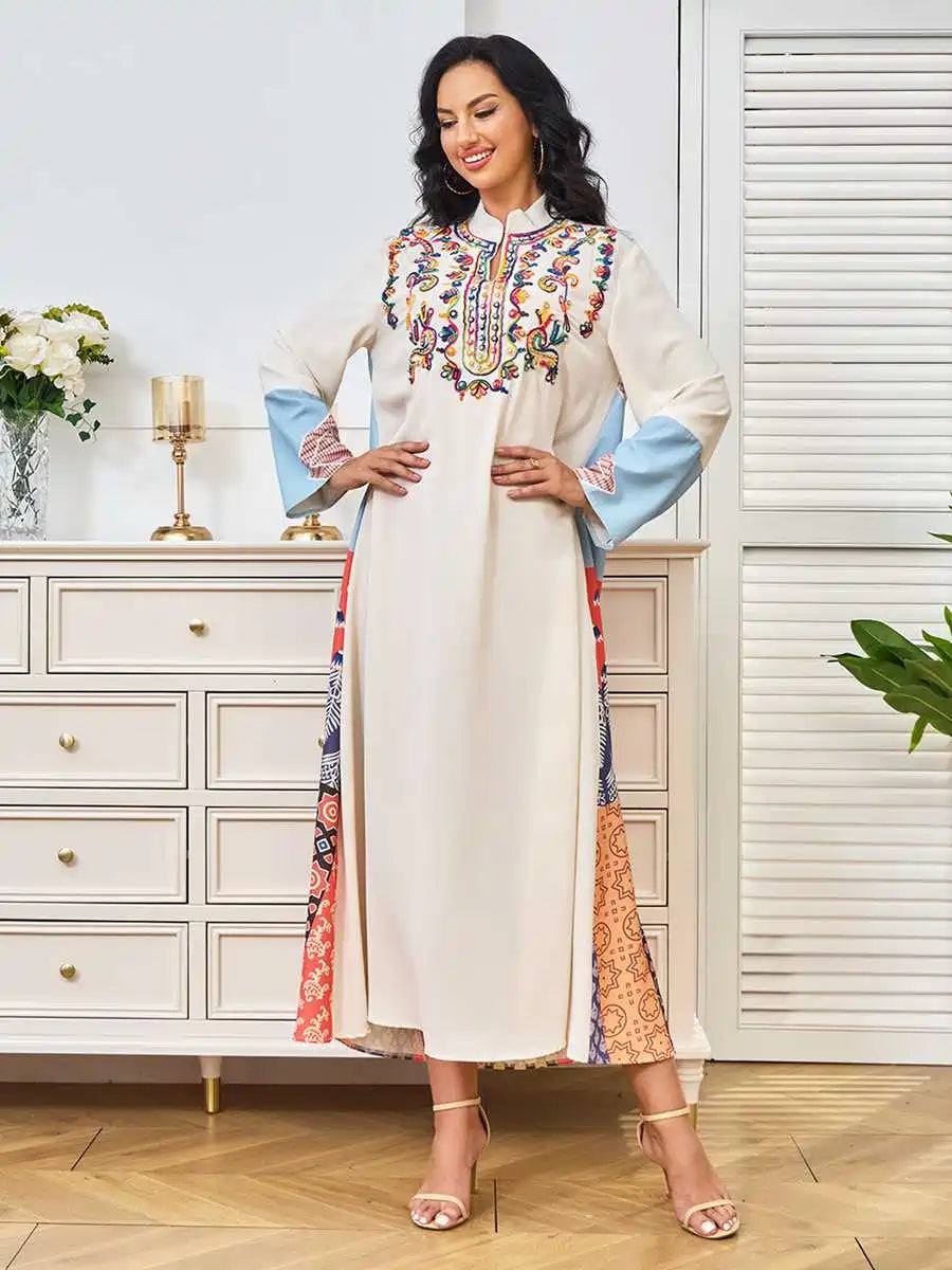 Elegant Embroidery Eid Caftan Dress for Women - Traditional Moroccan Kaftan #24333 - Perfect for Eid Celebrations, Weddings & Special Occasions