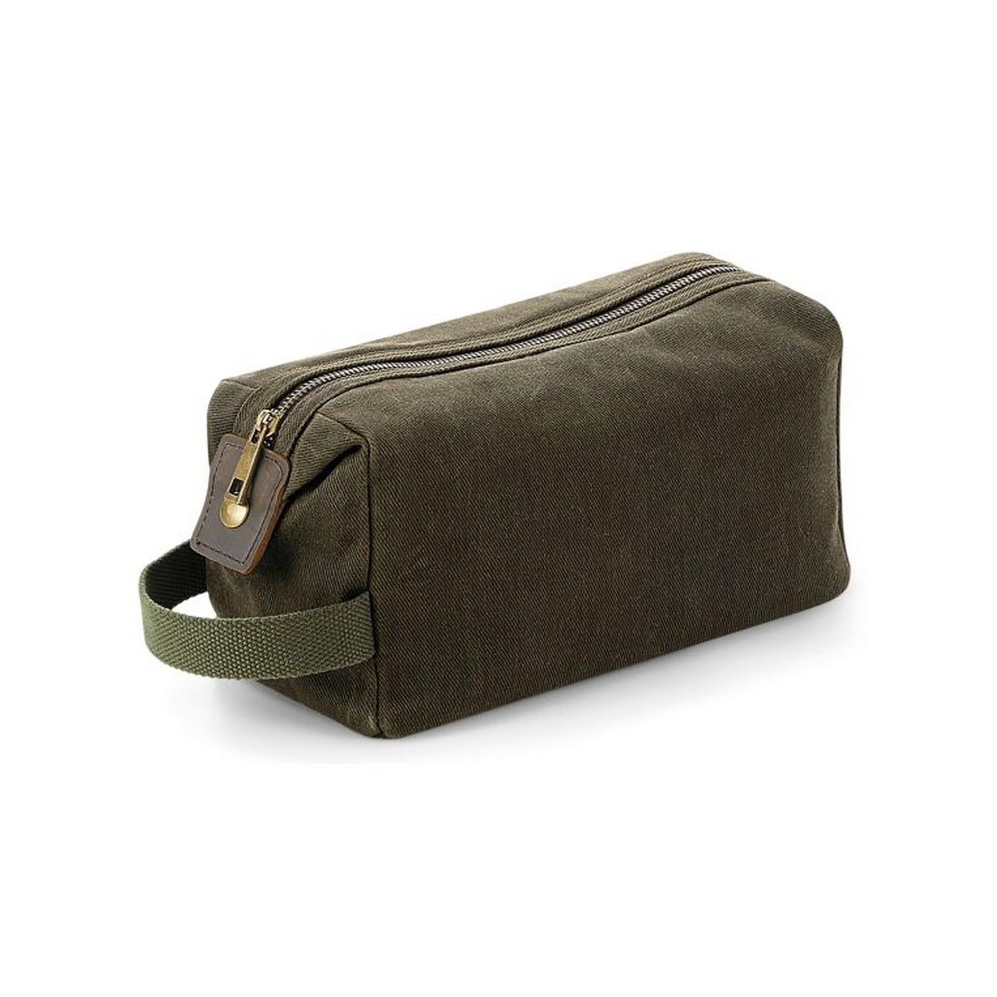 Quadra QD651 Heritage Waxed Canvas Wash Bag - Waterproof & Durable Toiletry Organizer for Travel, Camping & Gym - Perfect for Men & Women