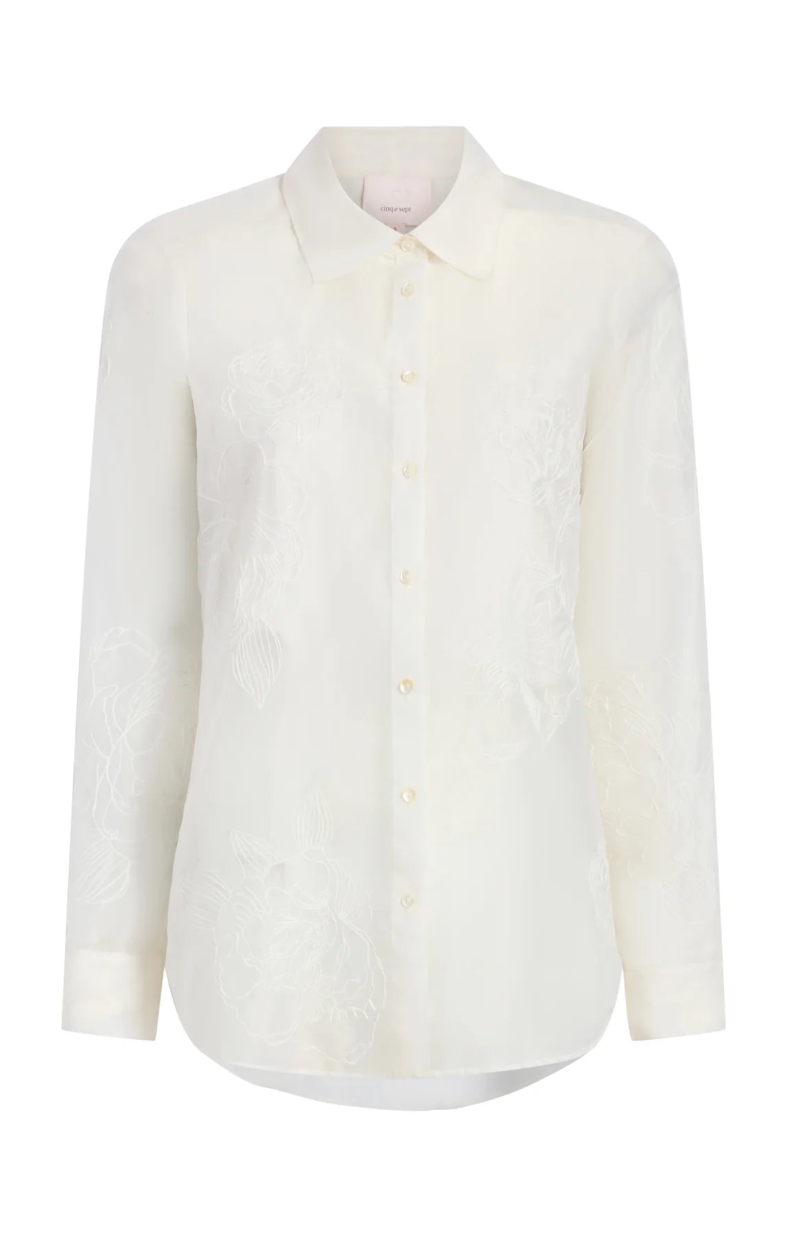 Embroidered Organza Luna Top Ivory - Elegant Women's Blouse for Parties, Weddings & Special Occasions