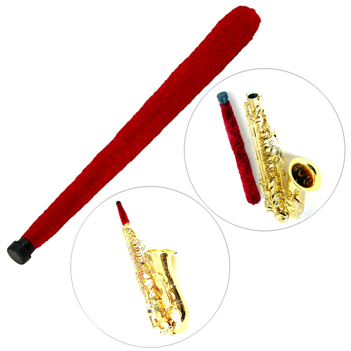 Luvay Alto Saxophone Pad Saver & Brush Cleaner - Sax Maintenance Tool for Alto Sax (Red) - Perfect for Saxophone Care & Cleaning After Practice or Performance