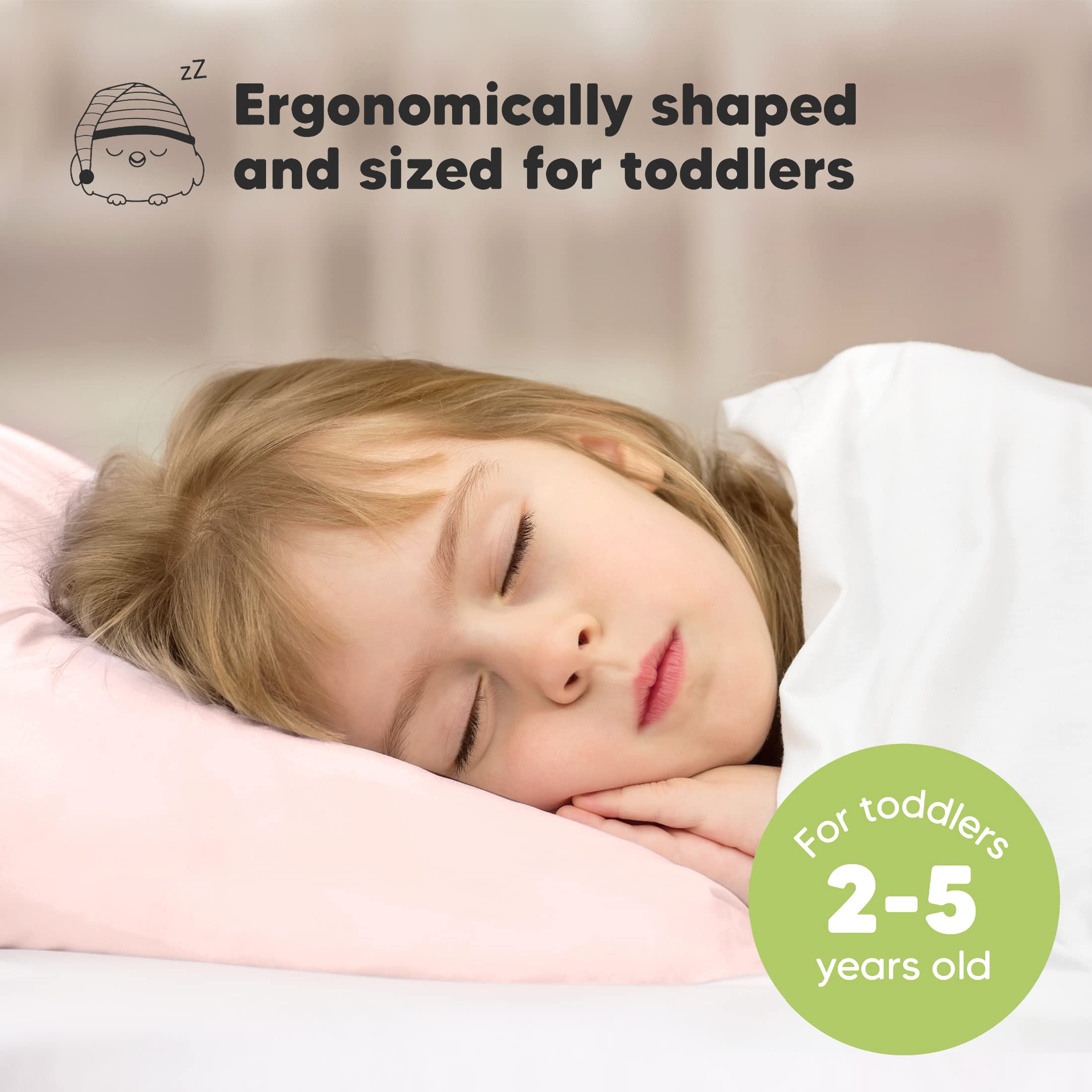 KeaBabies Organic Toddler Pillowcase for 13x18 Inch Pillow & 2-Pack Soft Cotton Toddler Pillows - Hypoallergenic Baby Pillow Set for Boys & Girls - Perfect for Nap Time, Travel & Nursery Bedding