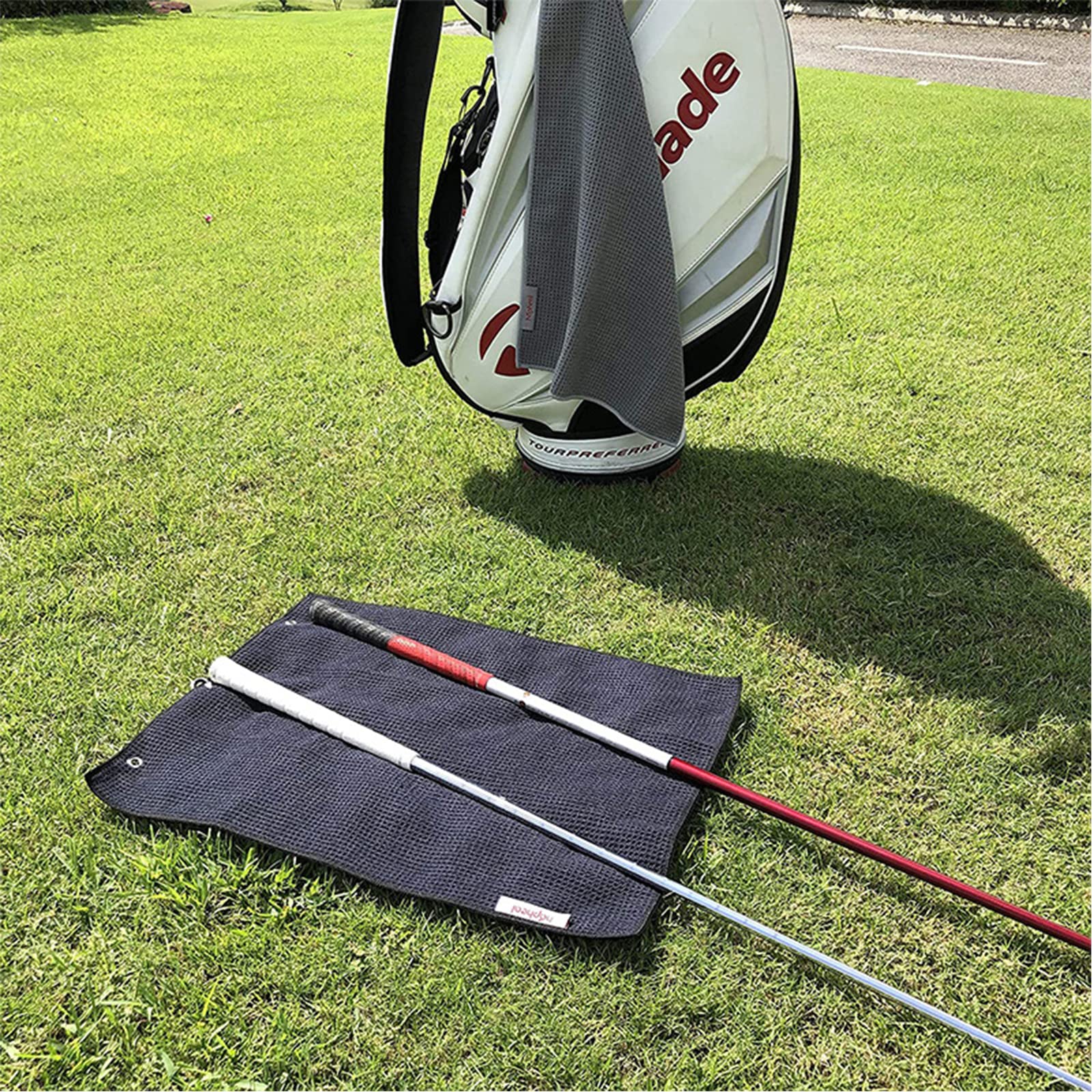 Betlife Golf Towel 2 Pack - Premium Microfiber Waffle Pattern Towels with Heavy Duty Carabiner Clip (2 Pcs, 2 Colors) - Perfect for Golf, Gym, Sports & Outdoor Activities