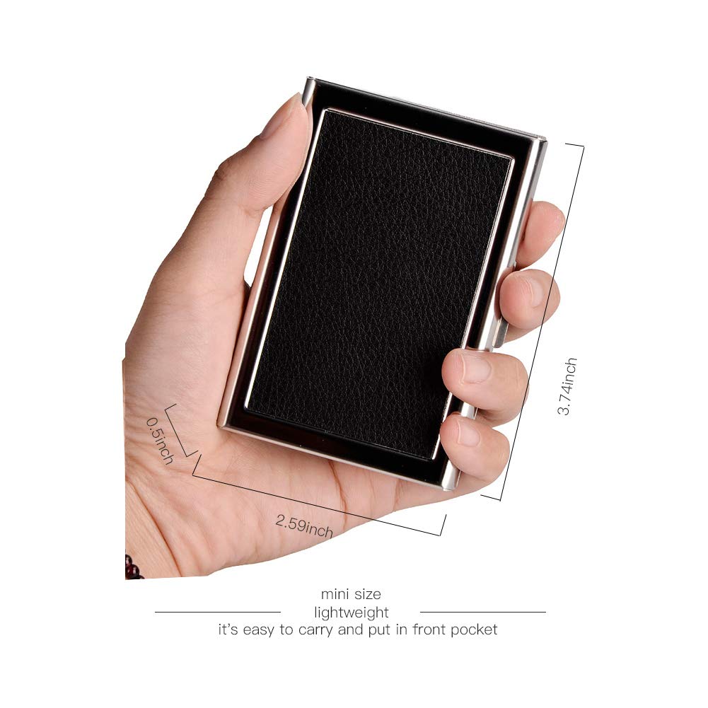 Premium RFID Blocking Metal Credit Card Holder - Slim Wallet for Men & Women - Business Card Case - Anti-Theft Protection (Black) | Perfect for Travel, Business & Everyday Use