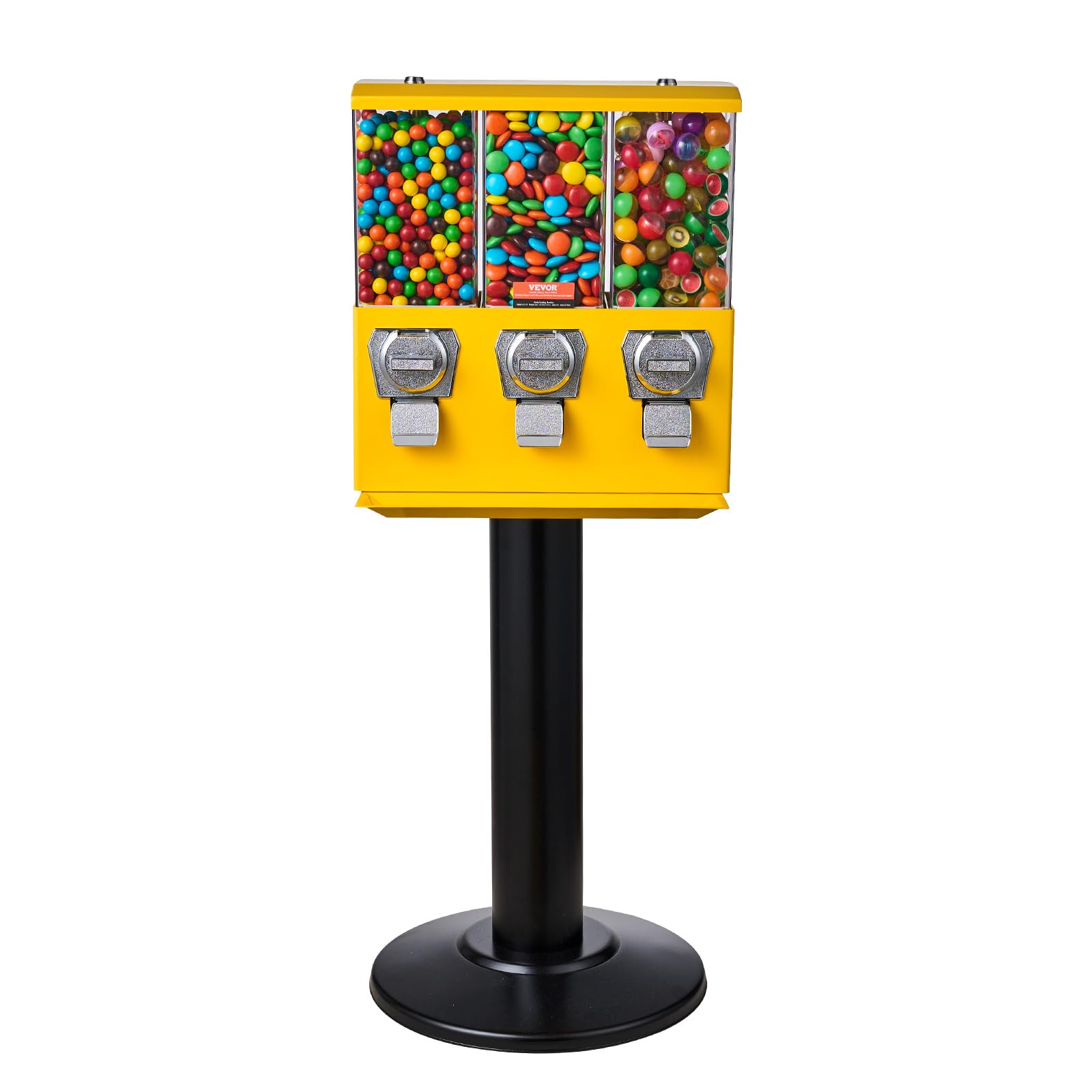 VBENLEM Triple Head Candy Vending Machine - 1 Inch Gumball Dispenser with Adjustable Outlet & Stand | Commercial & Home Use for Arcades, Parties, Retail Stores, and Family Fun