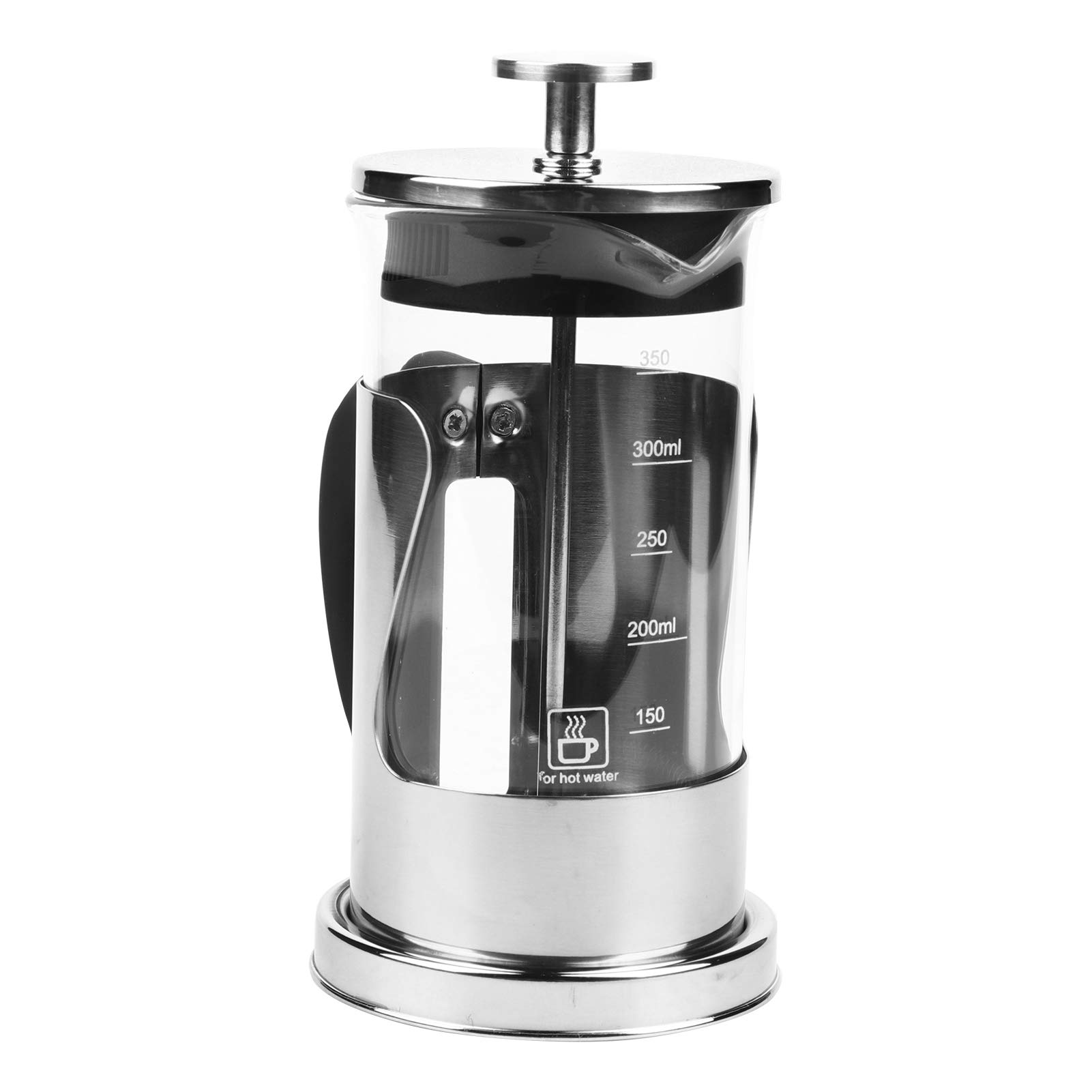 Premium 350ml French Press Coffee Maker - 304 Stainless Steel & Heat-Resistant Glass for Hot Coffee, Tea, Cold Brew & Infusions | Perfect for Home, Office & Camping Use