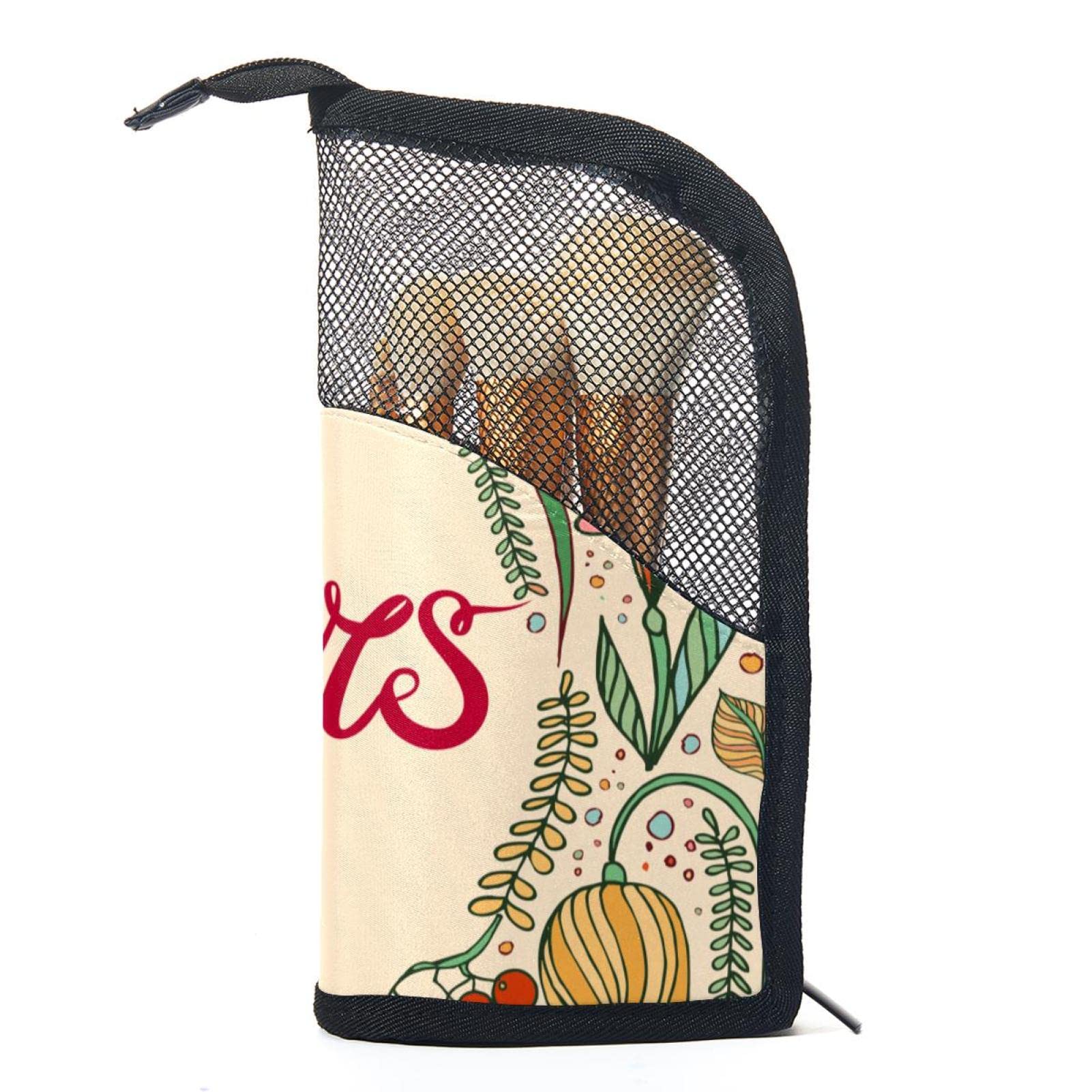 Vintage Floral Makeup Brush Organizer Bag with 12 Slots - Portable Cosmetic Brush Holder Case for Travel & Home Storage - Perfect Mother's Day Gift for Makeup Lovers