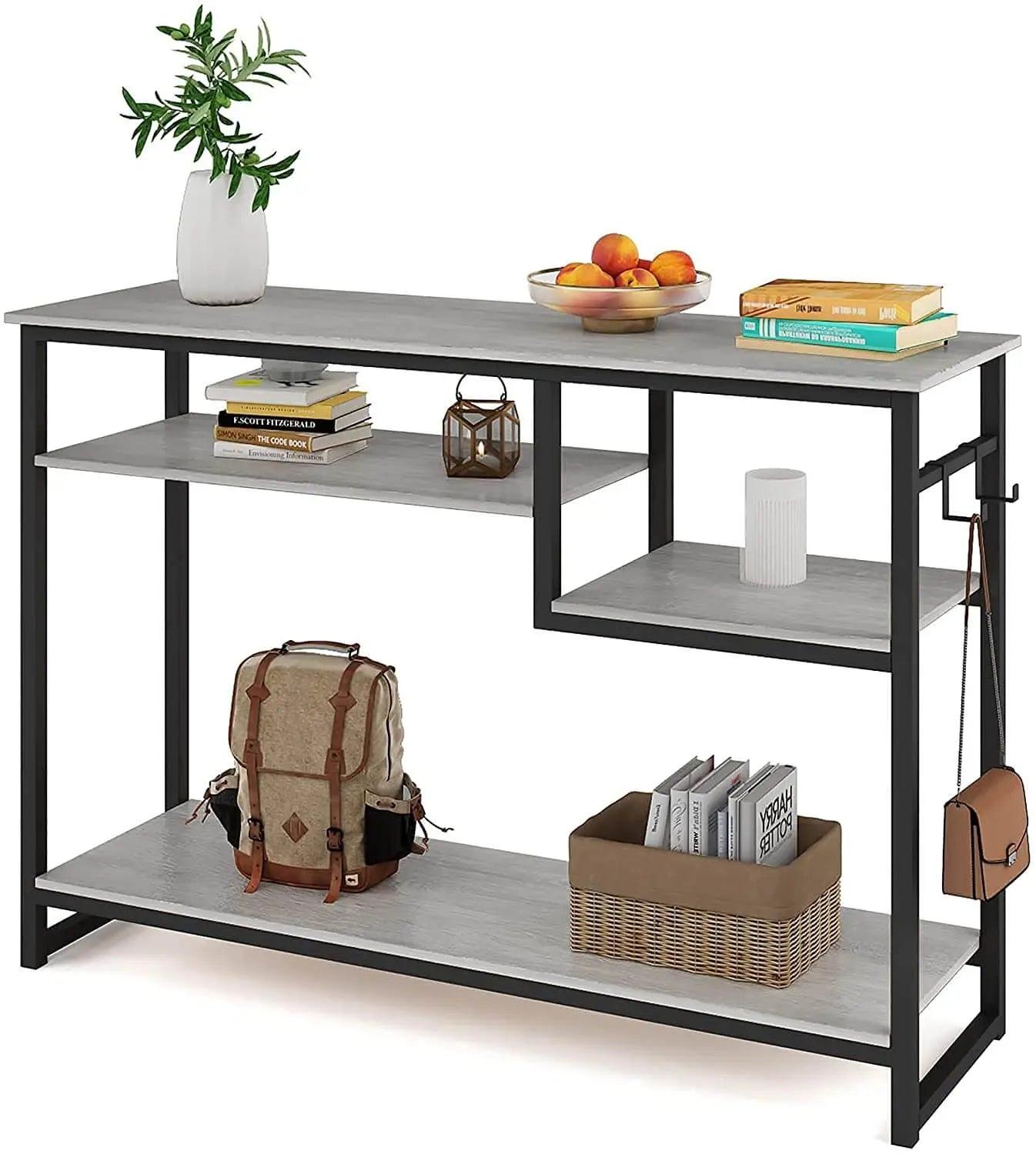 Bestier Multi-Functional Hallway Table - Entryway Console Sofa Table with Storage Shelf, Modern Narrow Bench for Small Spaces | Perfect for Living Room, Bedroom, or Apartment Entryway Décor