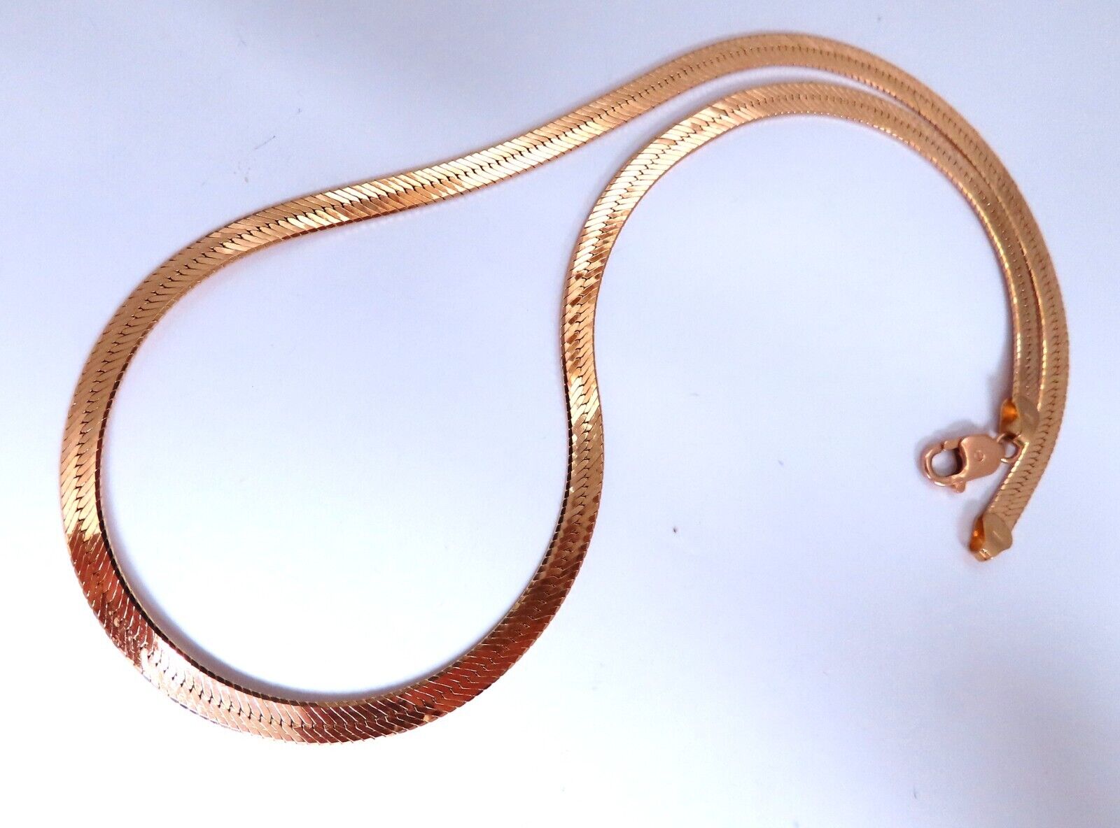 14Kt Gold Herringbone Chain Necklace - 4mm Width, 11.8 Grams - Elegant Jewelry for Women, Perfect for Everyday Wear, Gifts & Special Occasions