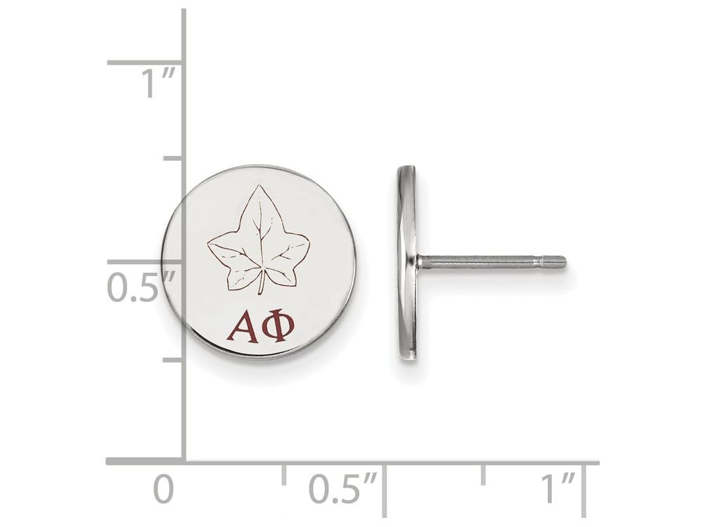 Sterling Silver Alpha Phi Enameled Post Earrings for Women - Greek Sorority Jewelry Gift - Perfect for Sisterhood Events, Graduation & Formal Occasions