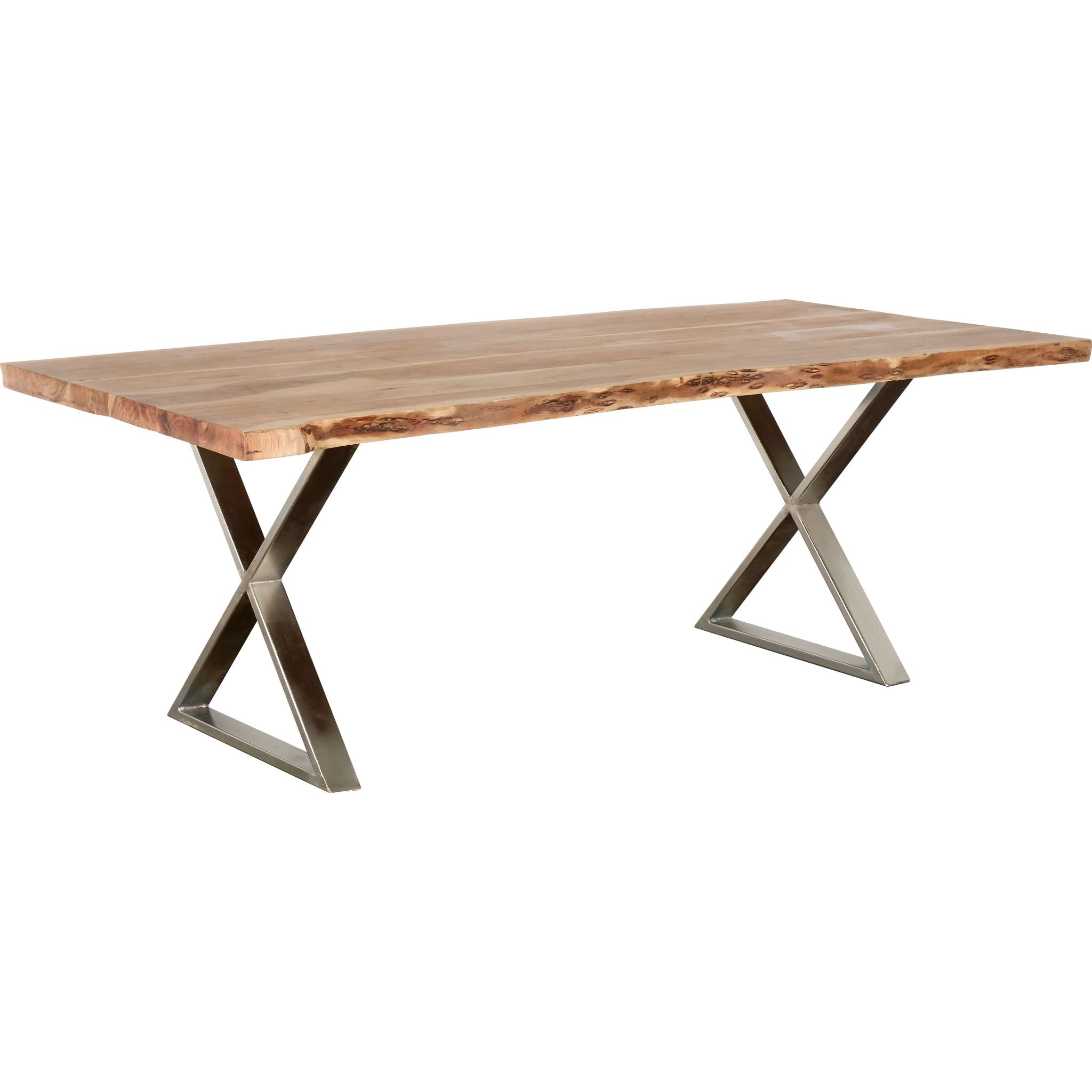 Aiden Modern Dining Table - Brown/Silver Finish - 1568557K - Perfect for Kitchen, Dining Room & Small Space Furniture
