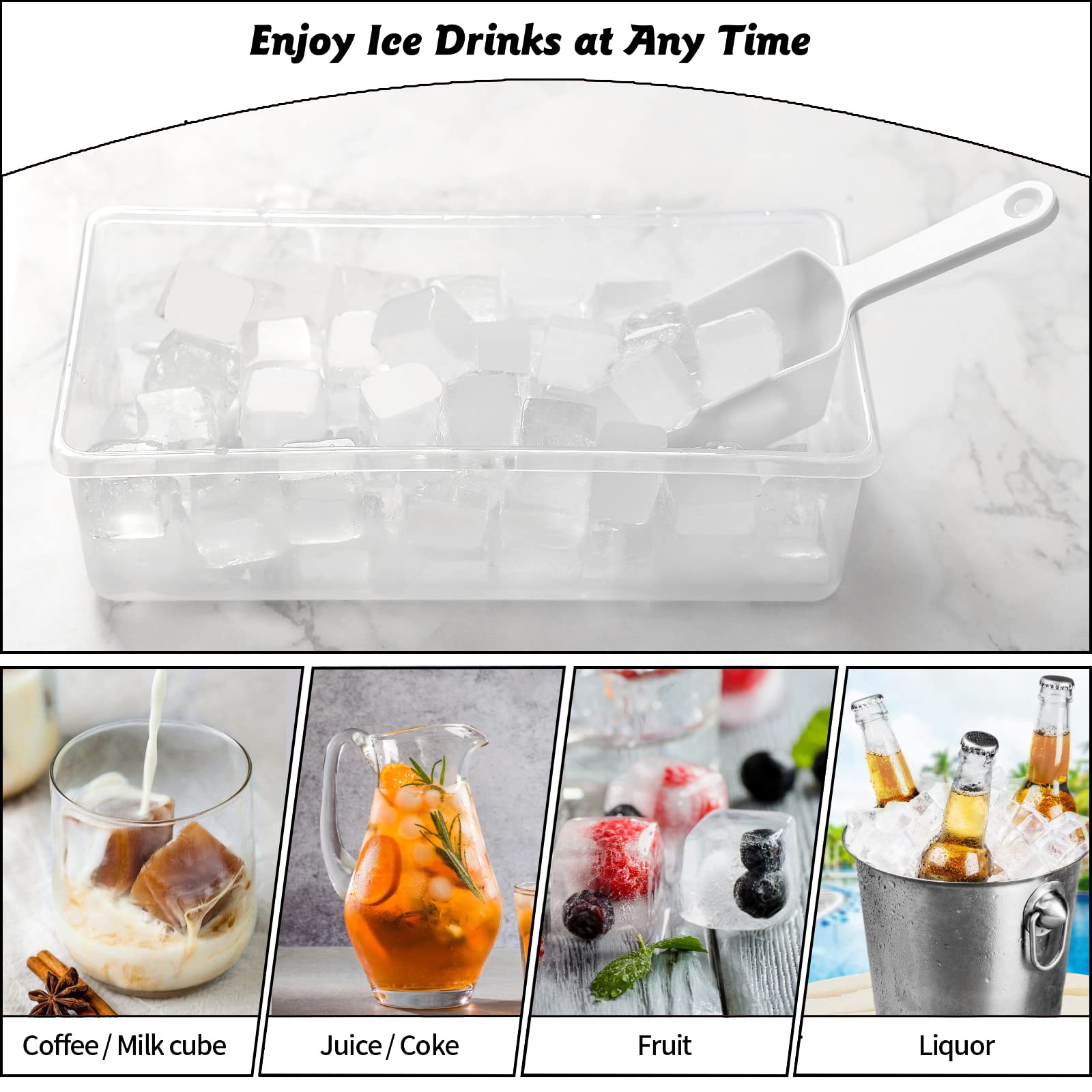 Premium Food-Grade Silicone Ice Cube Tray with Lid & Storage Bin - 36 Small Nugget Ice Molds for Freezer | Leak-Proof Cover & Container | Flexible Easy-Release Design | Perfect for Cocktails, Smoothies & Beverage Chilling