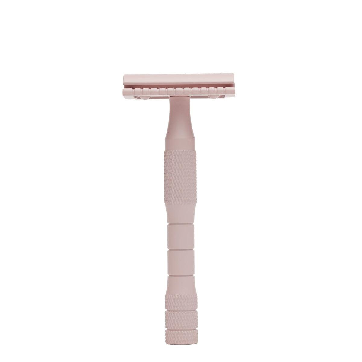 Premium Safety Razor for Men & Women - Dusty Rose Handle - Close & Smooth Shaving - Eco-Friendly & Reusable - Perfect for Travel, Home & Gifting