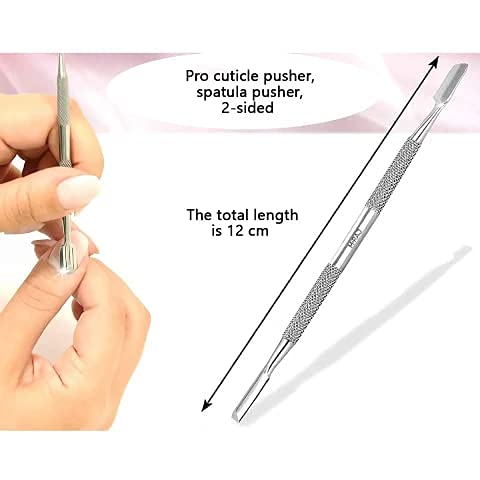 EverGlowy Stainless Steel Cuticle Pusher & Nail Cleaner - Professional Manicure Tool for Dead Skin Removal - Perfect for Home Nail Care & Salon Use