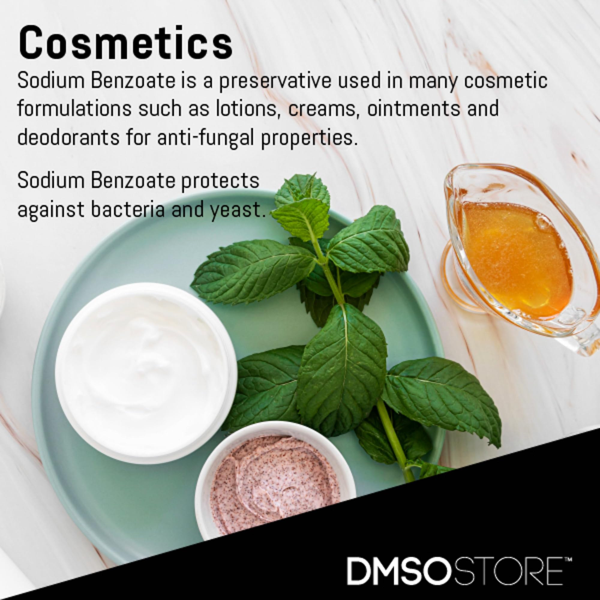 Food Grade Sodium Benzoate Powder - Preservative for Food & Cosmetics | Extends Shelf Life | DIY & Professional Use