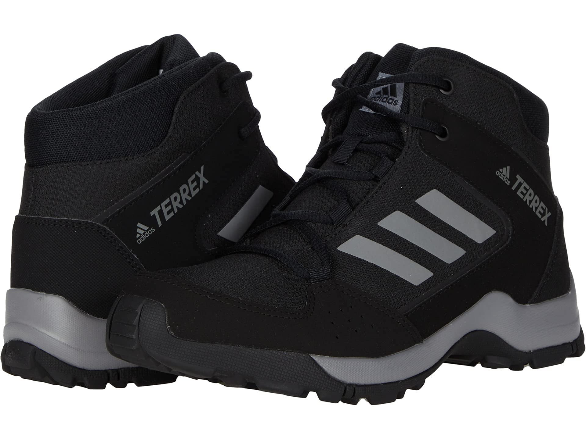 Adidas Terrex Hyperhiker Kids Hiking Shoes - Black/Grey/Black | Size 1.5 Little Kid M | Durable Outdoor Footwear for Hiking & Adventure Activities