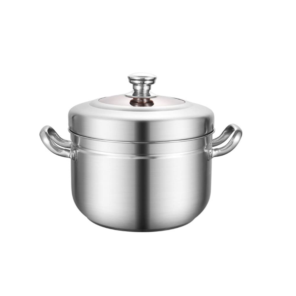 Premium Stainless Steel Steamer Pot - 2-in-1 Rice & Food Steamer with Thickened Base & Removable Steaming Rack - Perfect for Healthy Cooking, Meal Prep & Asian Cuisine at Home