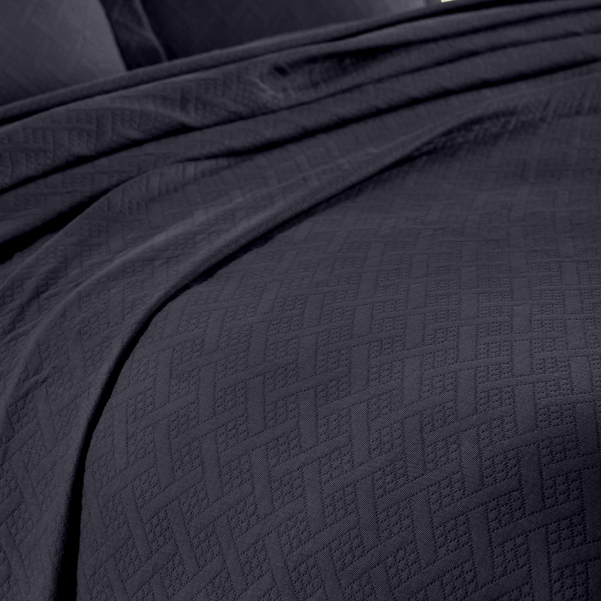 Basket Weave Matelasse Cotton Bedspread Set - Queen Size Luxury Bedding for Master Bedroom & Guest Room Decor