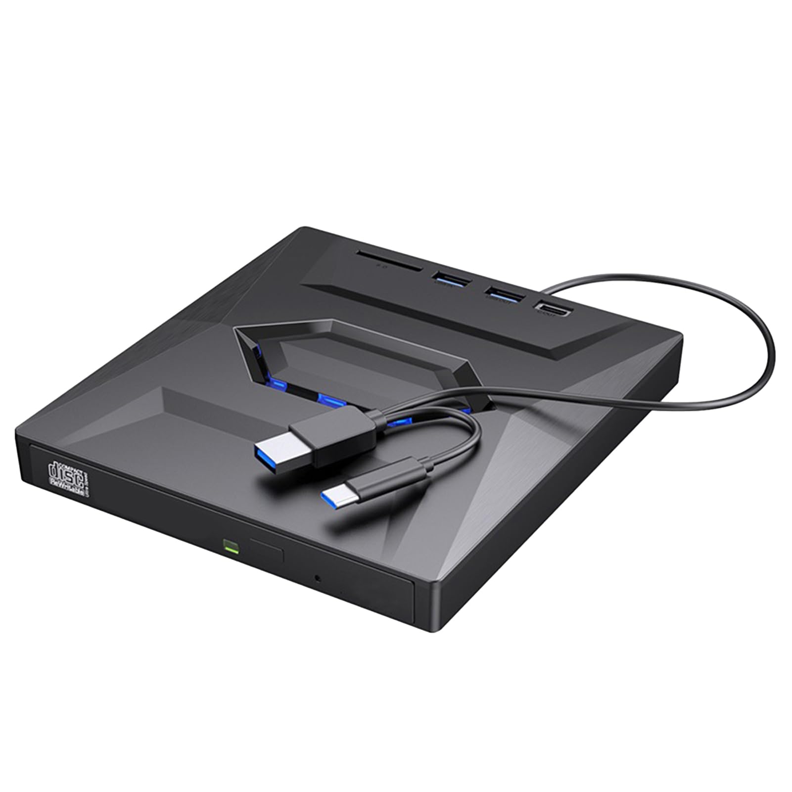 Visiblurry USB-C External Disk Drive for Laptop & Desktop | High-Speed Portable Disk Reader/Writer with Fast Data Transfer | Ideal for Work, Gaming, and Media Playback