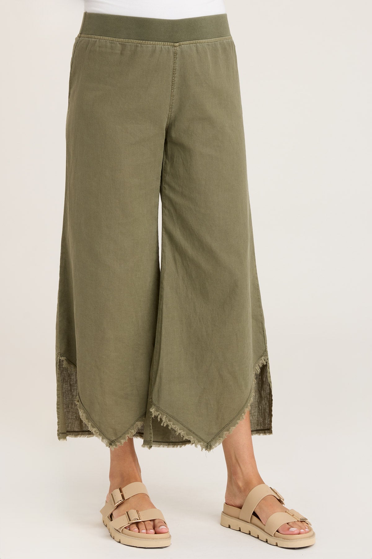 Stylish Asymmetric Wide Leg Pants for Women - High Waisted Flowy Trousers with Side Slits | Perfect for Office, Casual Outfits & Special Occasions