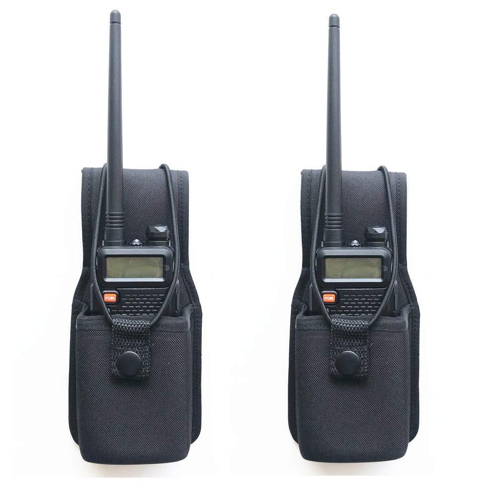Universal Two-Way Radio Case - 2 Pack Nylon Walkie Talkie Holster Pouch for Motorola MT500/MT1000/MTS2000, Kenwood, ICOM & Large Models - Durable Belt Clip Accessory for Construction, Security & Outdoor Activities