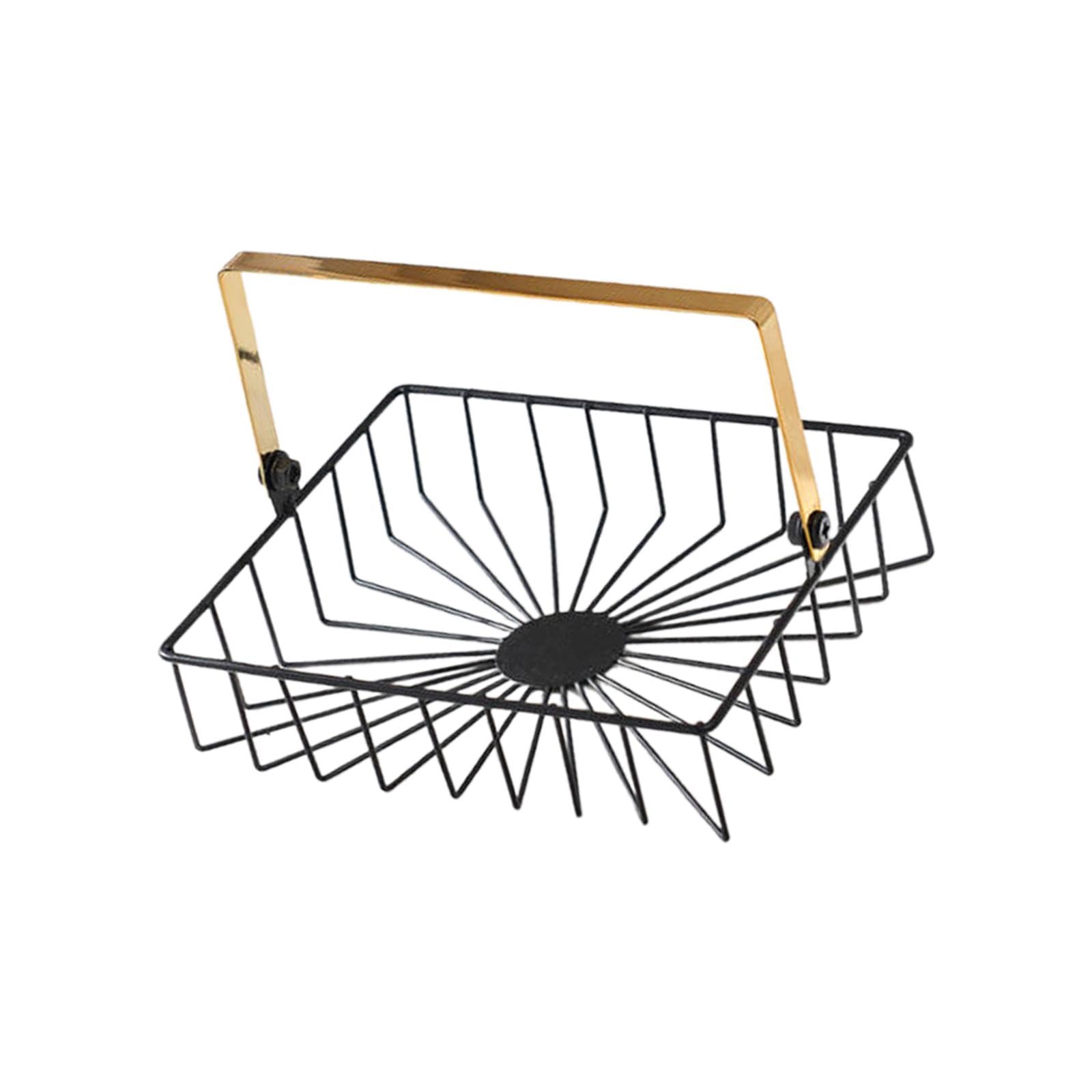 CALANDIS® Rectangular Fruit Basket with Handle - Countertop & Table Organizer for Fruits, Bread, Dining Room Decor - Perfect for Kitchen, Pantry, and Party Serving (1 Basket)