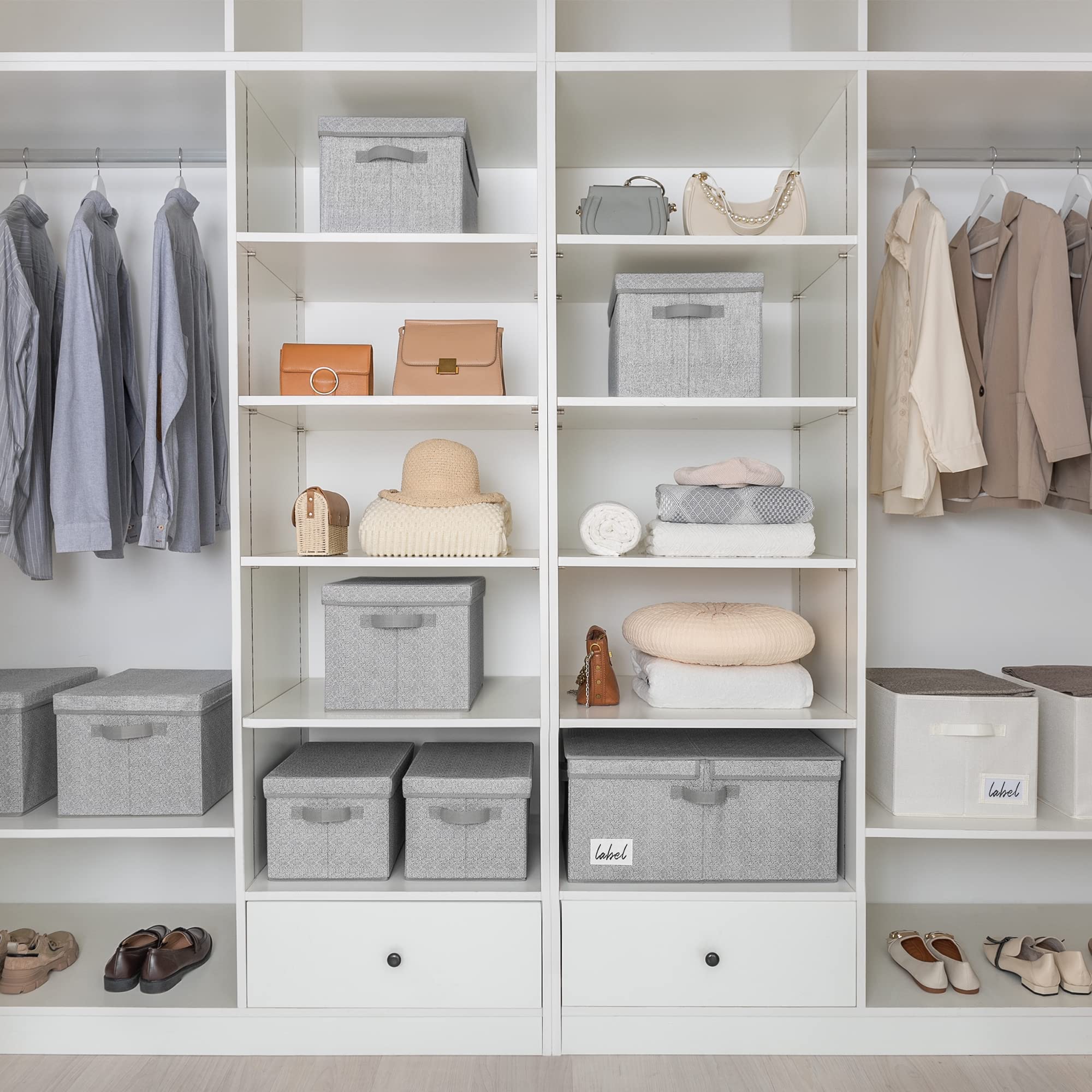 GRANNY SAYS Extra Large Rectangle Storage Bins & Hanging Closet Organizer Set - 1-Pack Each - Space Saving Home Organization for Bedroom, Closet, and Office Storage Solutions