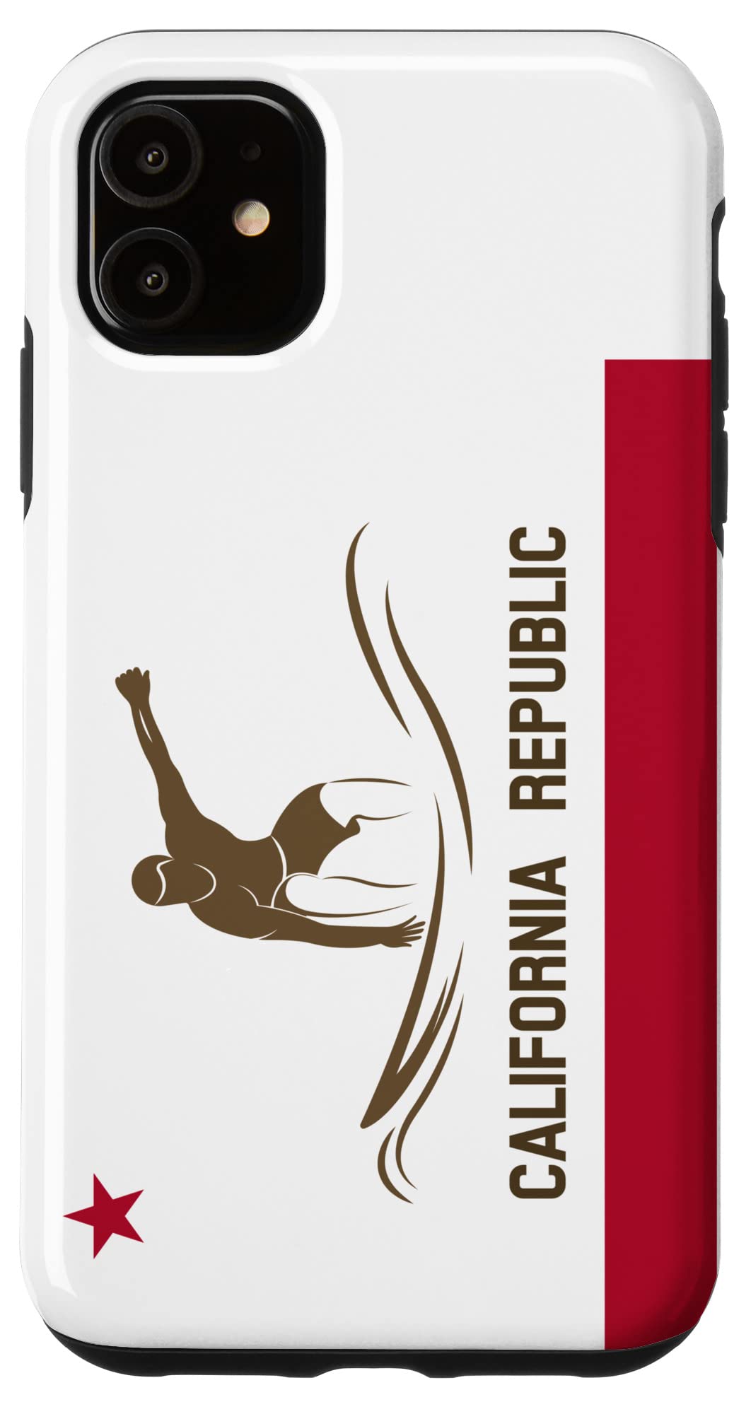 iPhone 11 Case with California Republic Flag Design - Durable Surfer Style Protective Cover for Beach, Travel & Outdoor Adventures