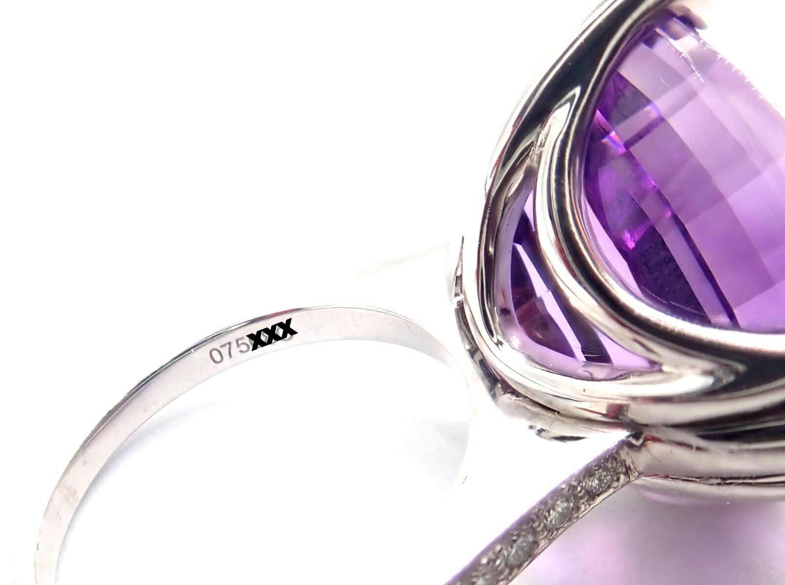 Authentic Cartier Inde Mysterieuse 18k White Gold Diamond & Amethyst Ring | Luxury Jewelry for Women | Perfect for Weddings, Anniversaries & Special Occasions