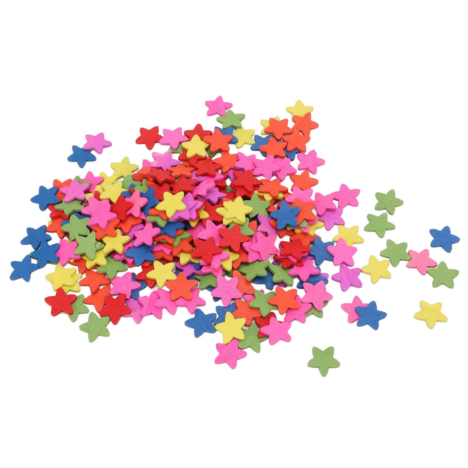 ENZZ Small Wooden Stars - Vibrant Color Wood Stars for Greeting Cards, DIY Crafts, Scrapbooking & Home Decor - Perfect for Christmas, Weddings & Party Decorations