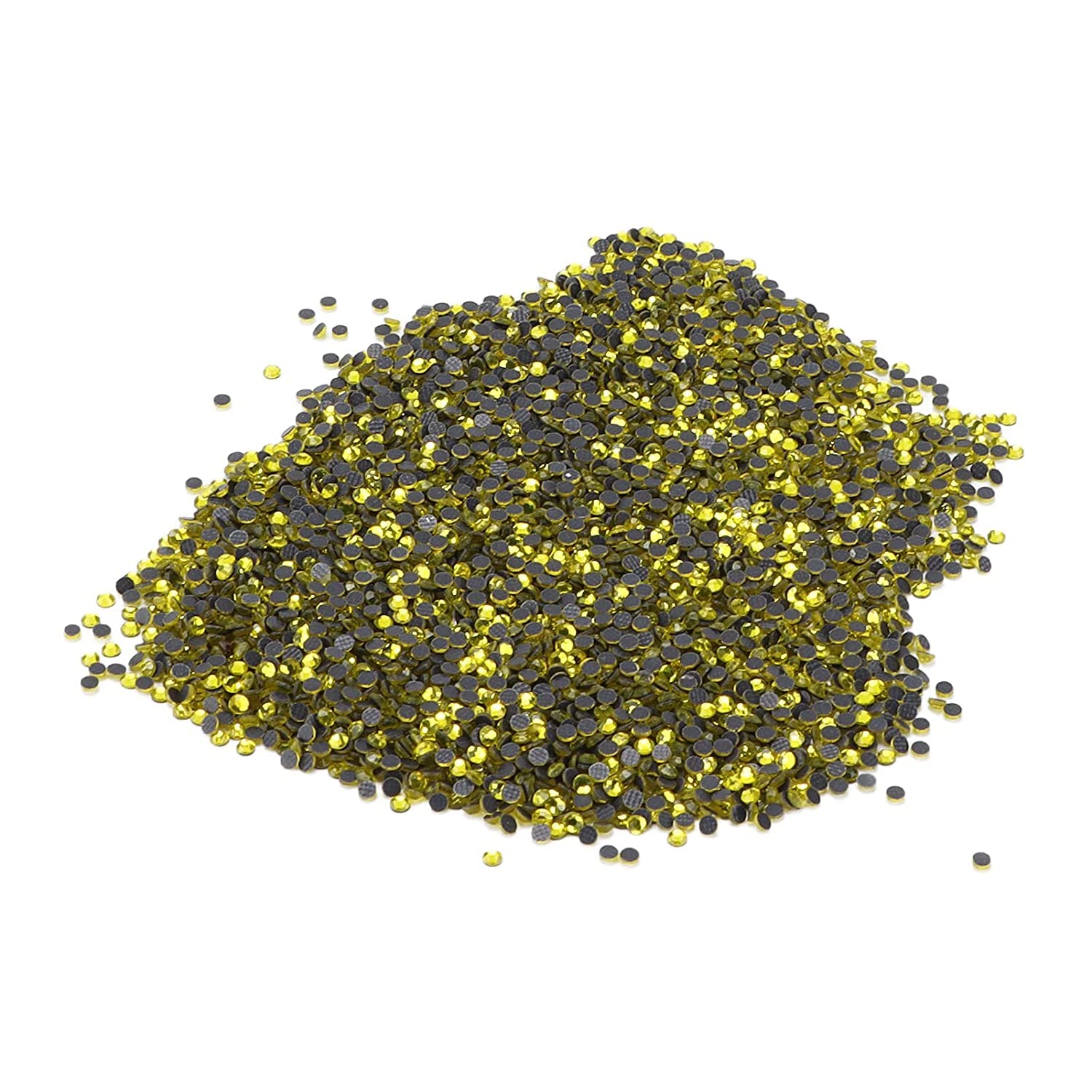 7 Colors Non-Fragile Rhinestones for Nails - Dazzling Colorful Manicure Gems (Lemon Yellow) | Perfect for DIY Nail Art, Salon Decorations & Party Makeup