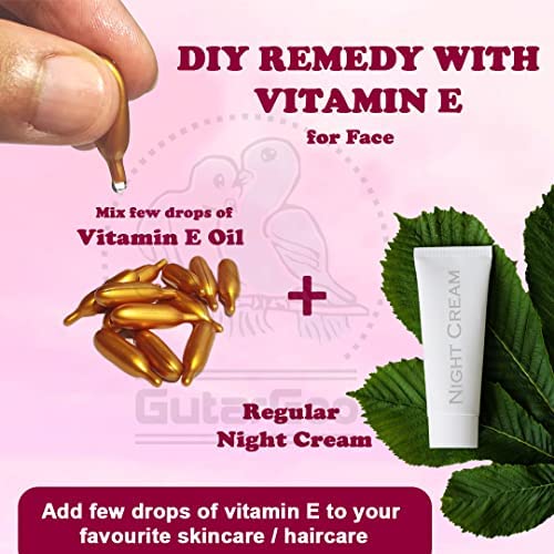 Doberyl Vitamin E Skin Oil Capsules - Anti-Wrinkle Serum for Face, Reduces Fine Lines & Brightens Skin | Hydrating Moisturizing Cream Essence | 180 Gel Capsules (Pack of 2) | Perfect for Night Routine & Dry Skin Care